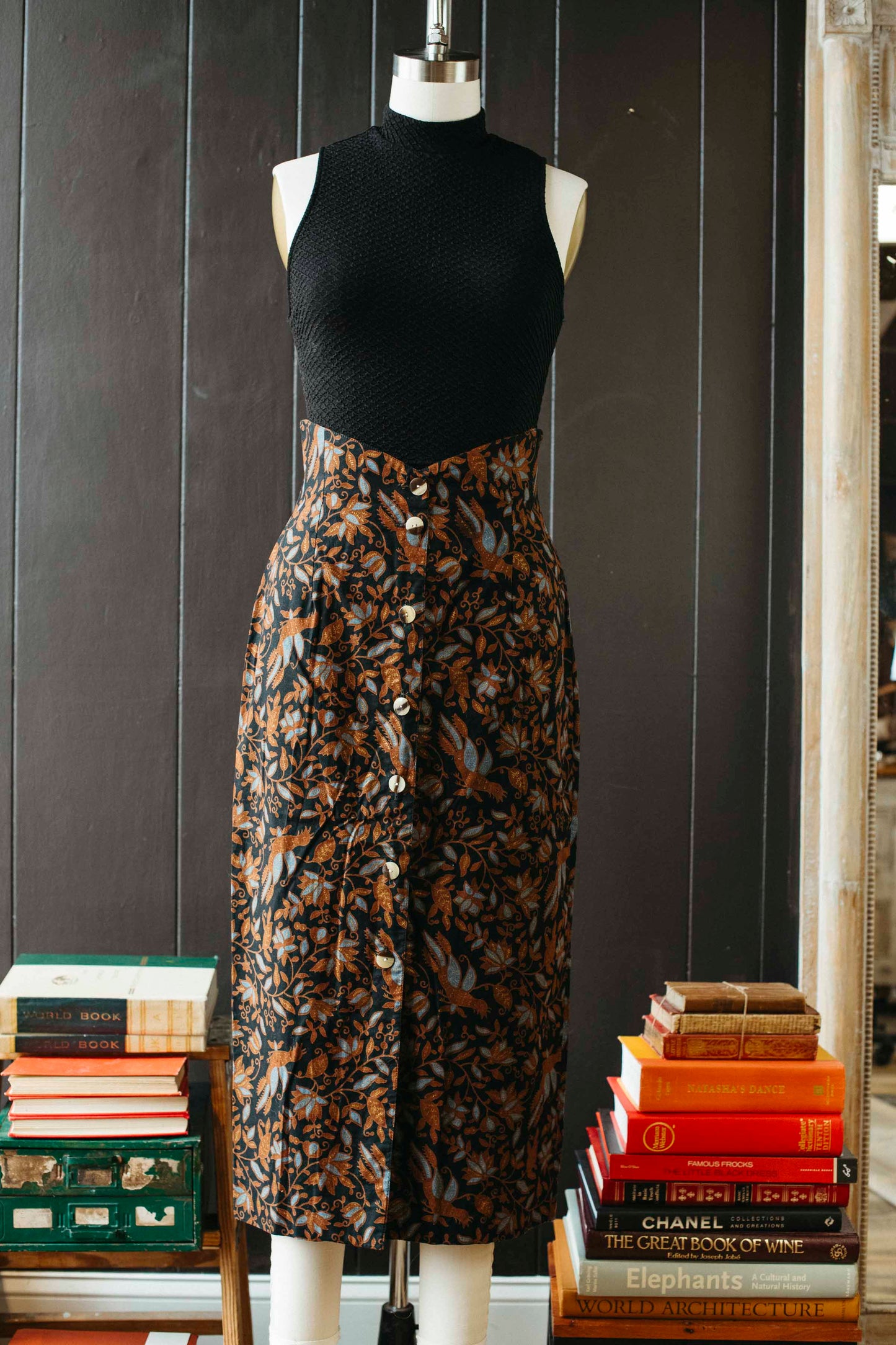 Vintage Pheasant Paisley Midi Skirt - Size S