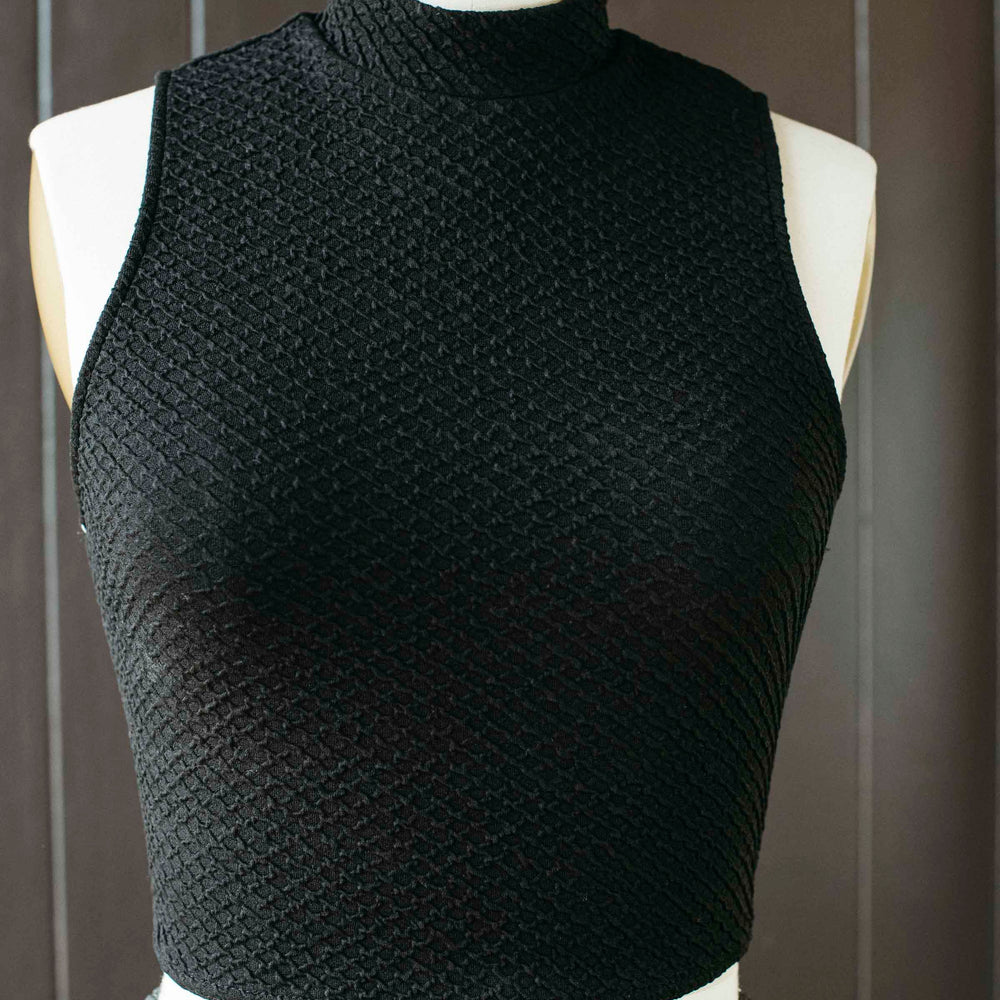 Pre-loved Mock Neck Crop Top - Size XS/S