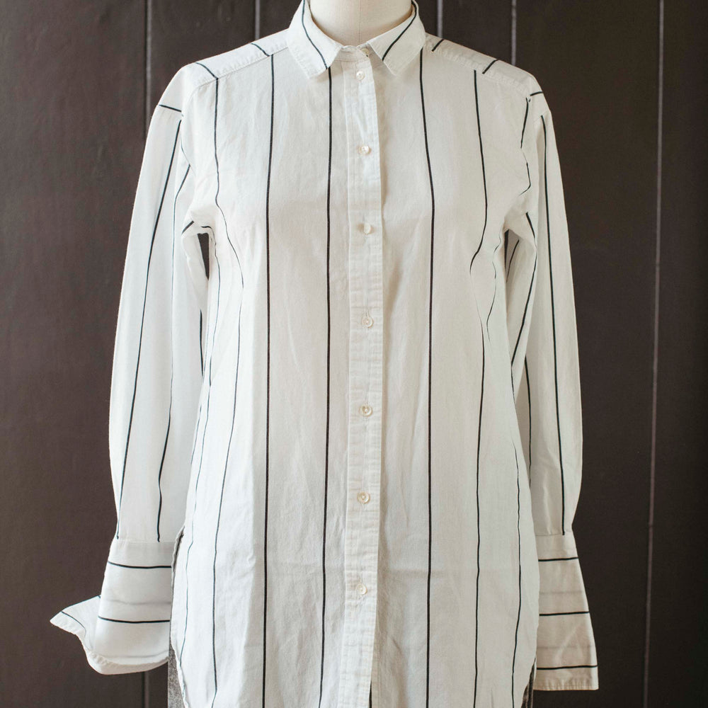 Pre-loved Black Striped Button-down Top - Size M
