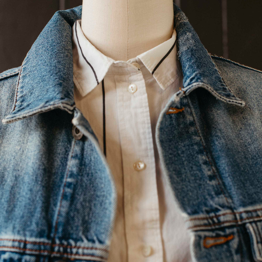 
                      
                        Pre-loved Embroidered Denim Jacket - Size S
                      
                    