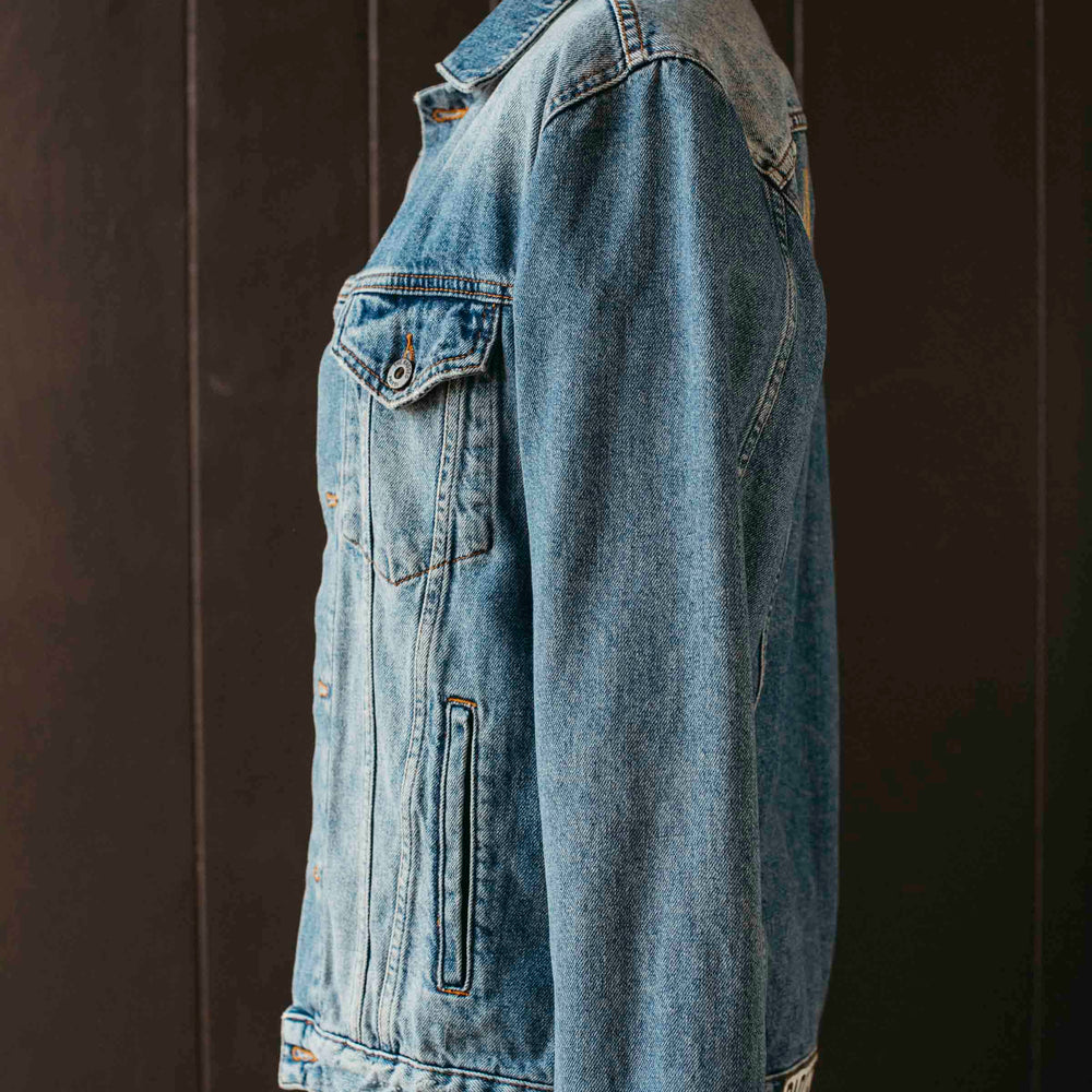 
                      
                        Pre-loved Embroidered Denim Jacket - Size S
                      
                    