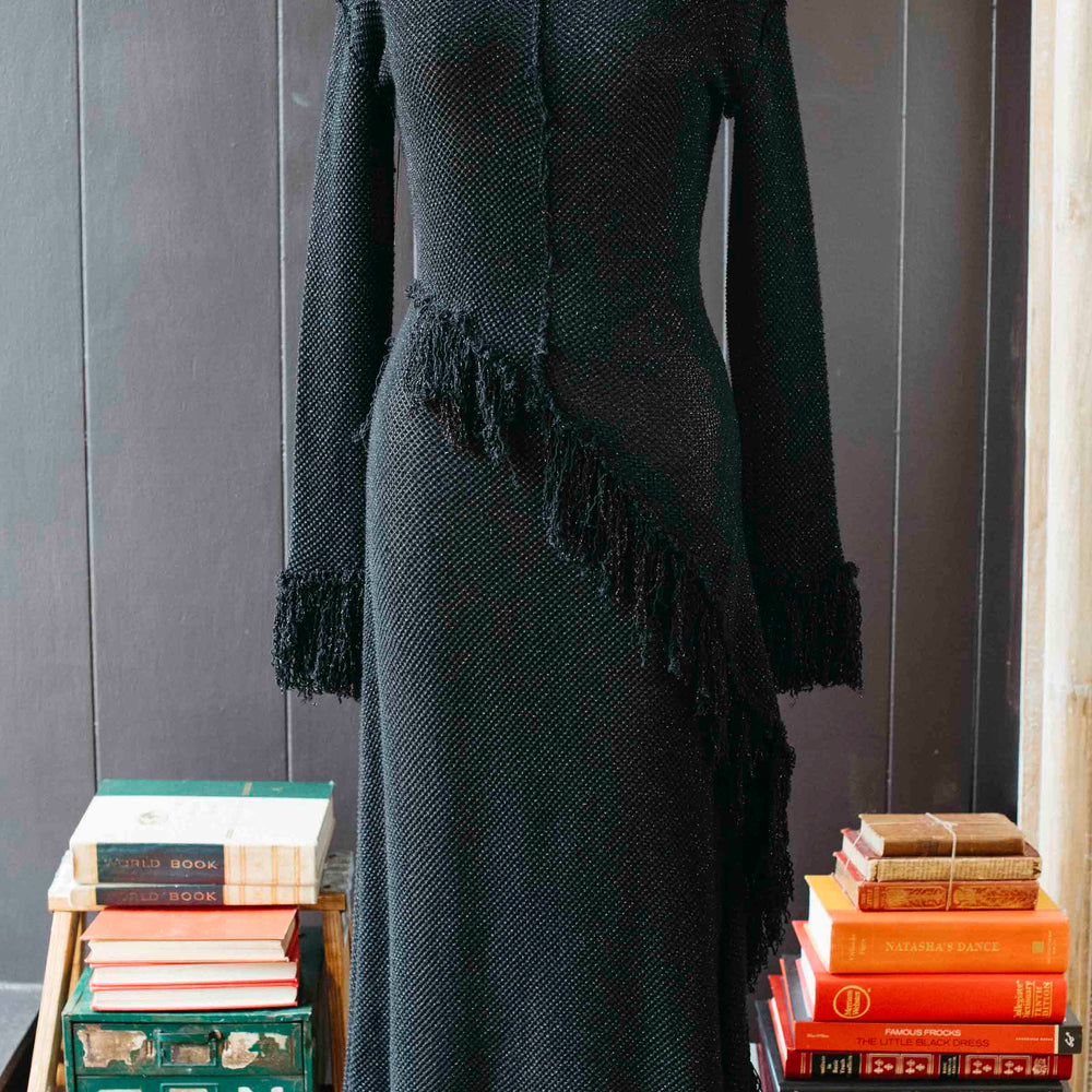 Pre-loved Black Knit Sheer Maxi Dress - Size S