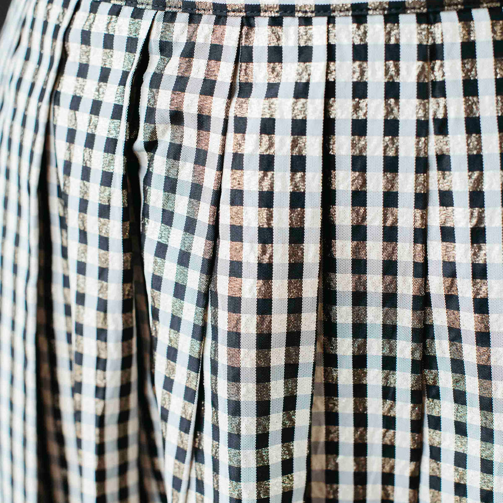 
                      
                        Pre-loved Metallic Black & White Checked Midi Skirt - Size XS/S
                      
                    