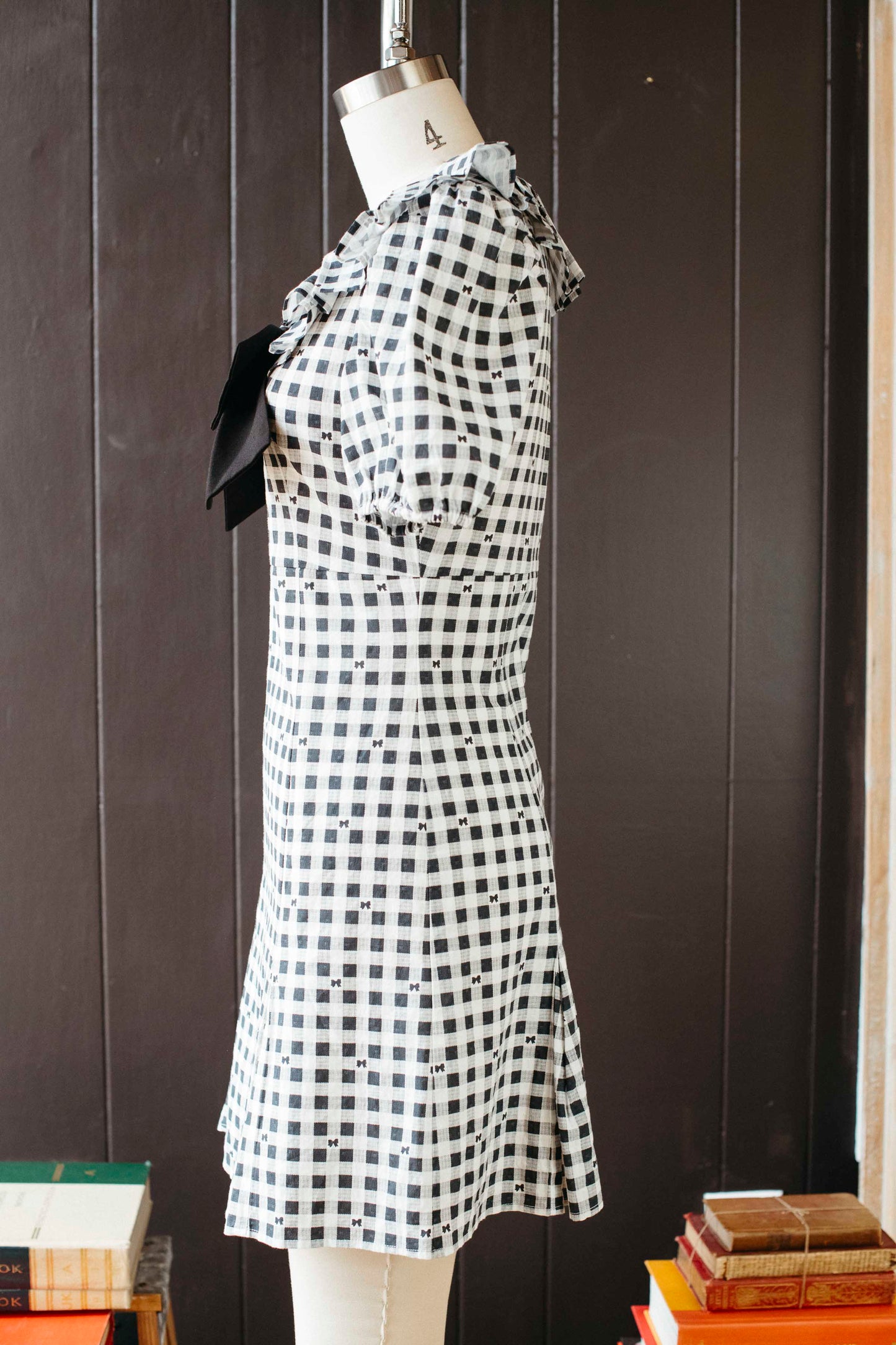 Pre-loved Black & White Bow Dress - Size S