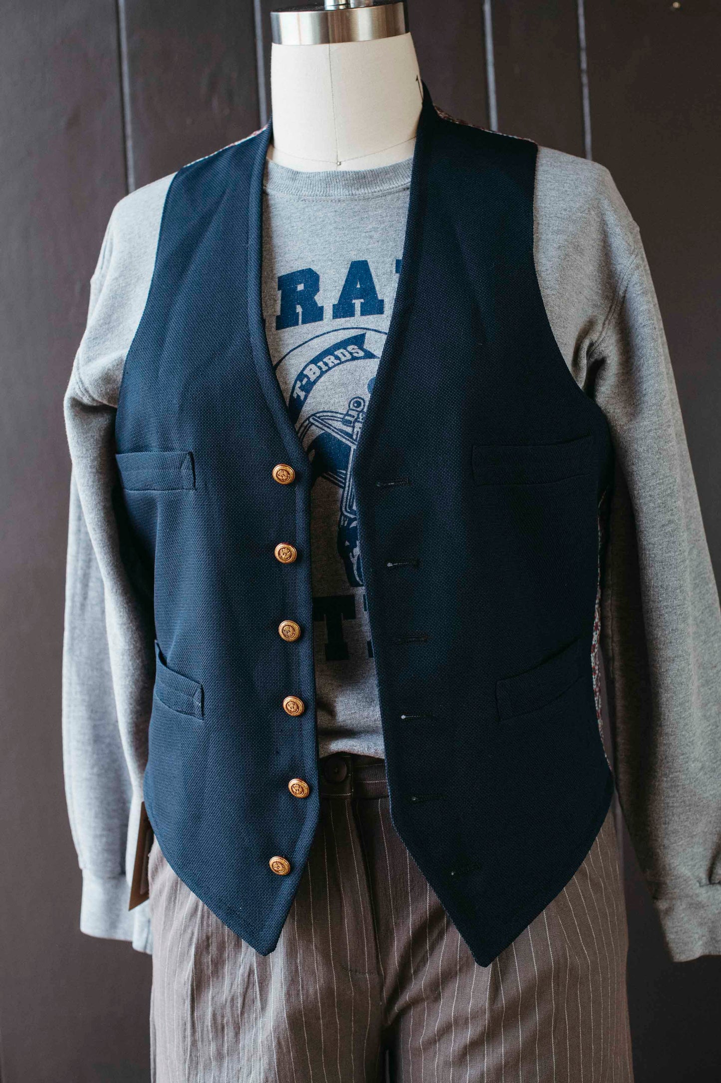 Pre-loved Navy Menswear Vest - Size M