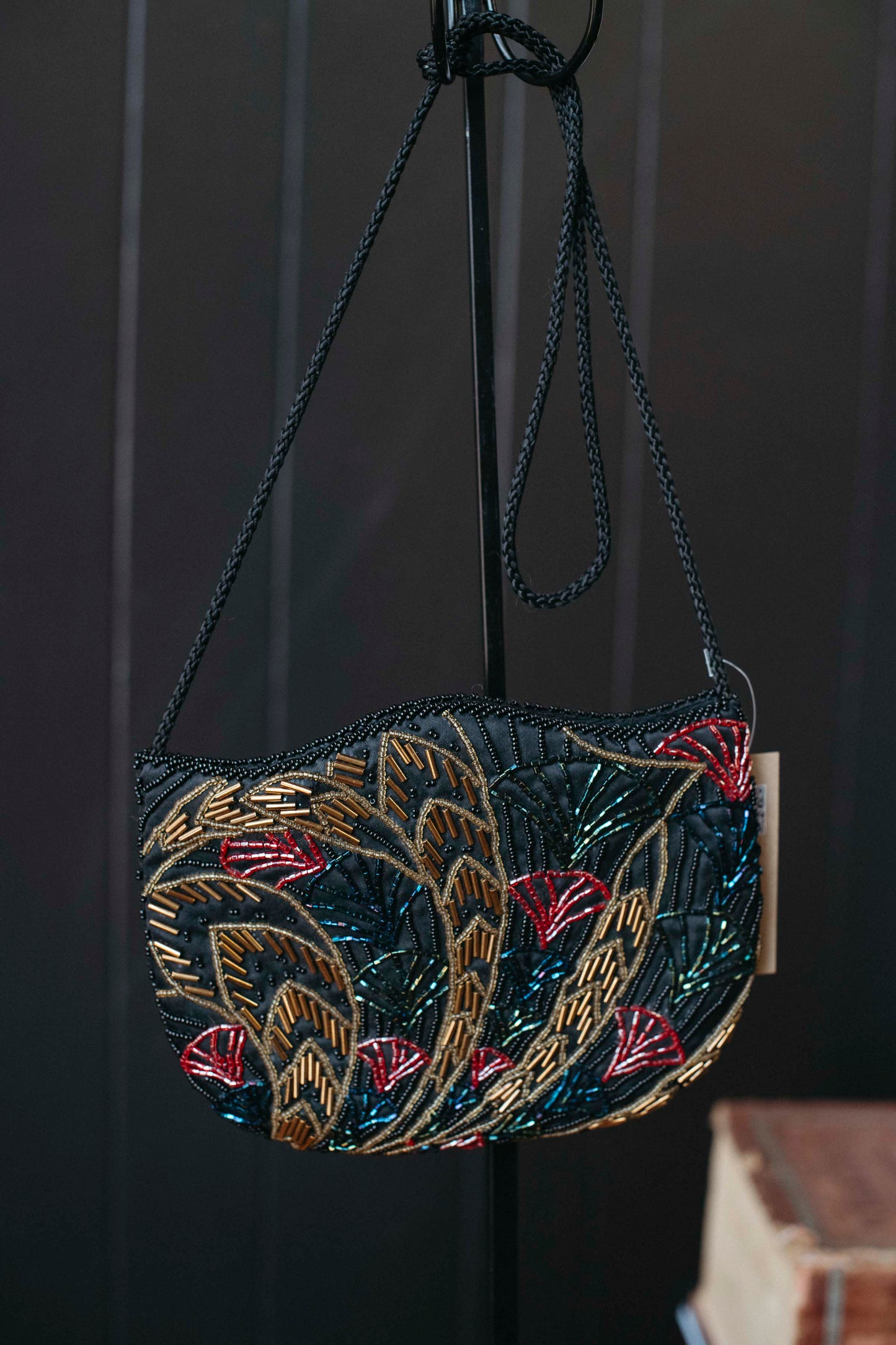 Vintage Beaded Fan Purse