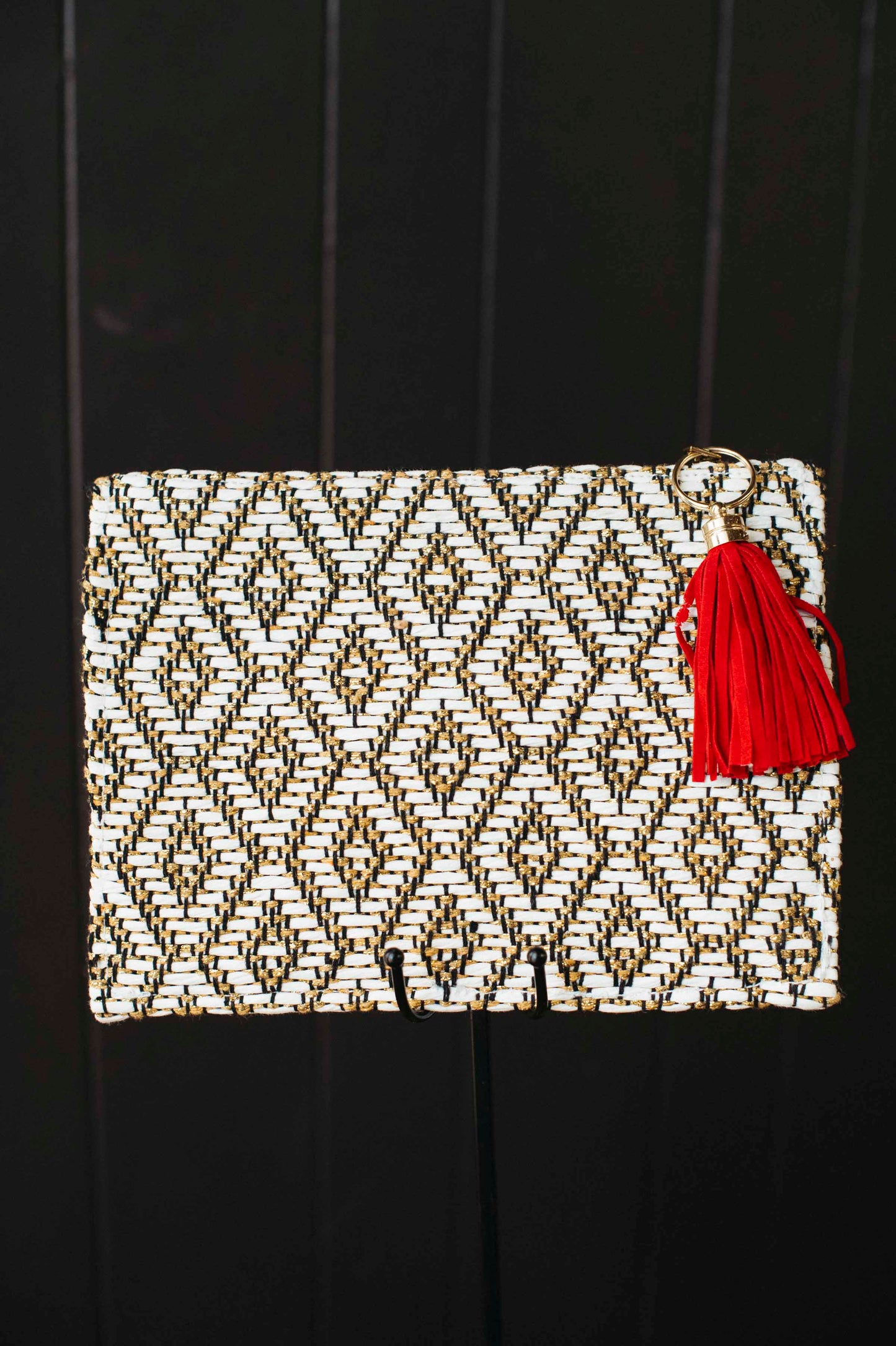 Pre-loved Metallic Black & White Clutch