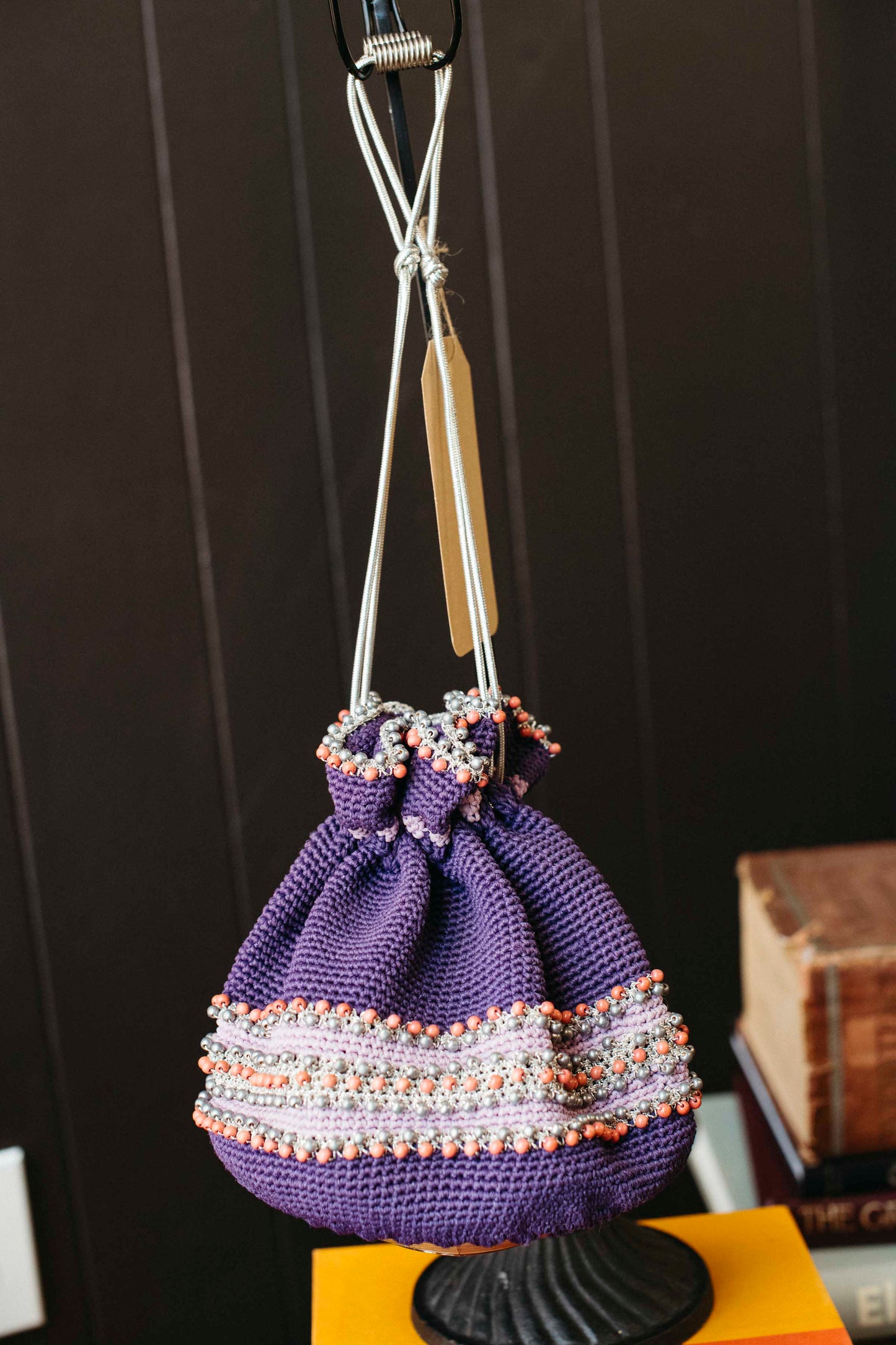 Vintage Purple Woven Bucket Purse