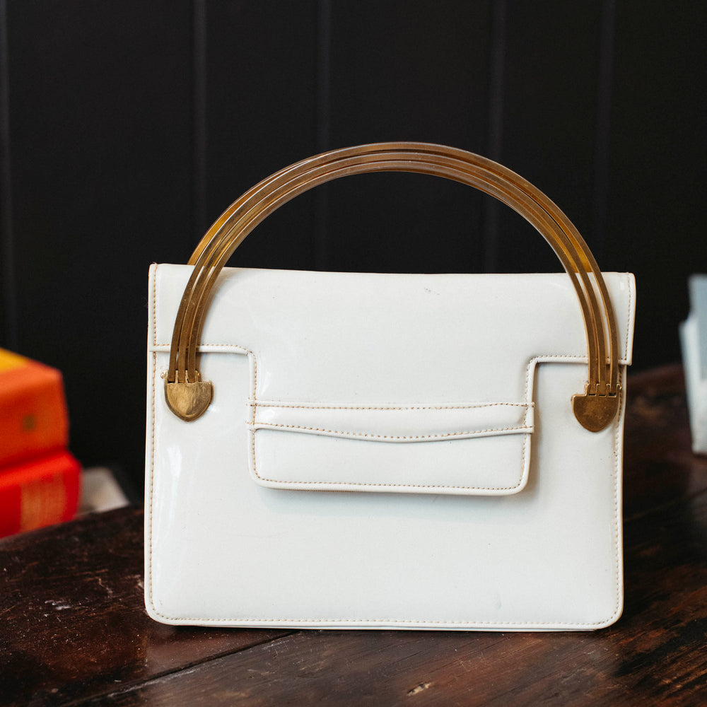 Vintage Cream & Gold Purse