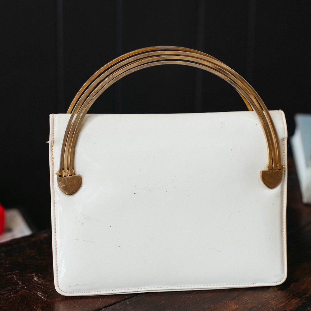 Vintage Cream & Gold Purse