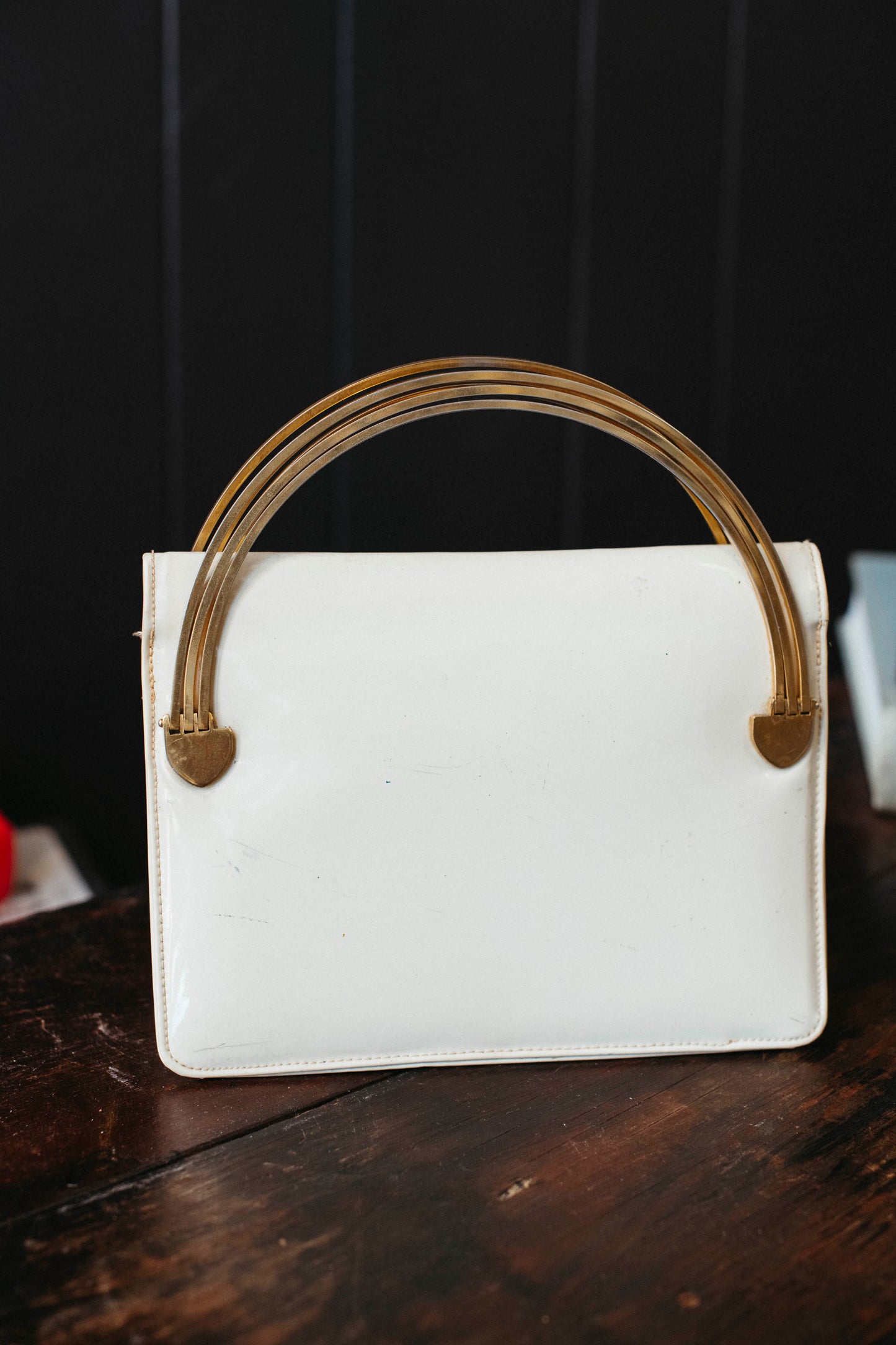 Vintage Cream & Gold Purse