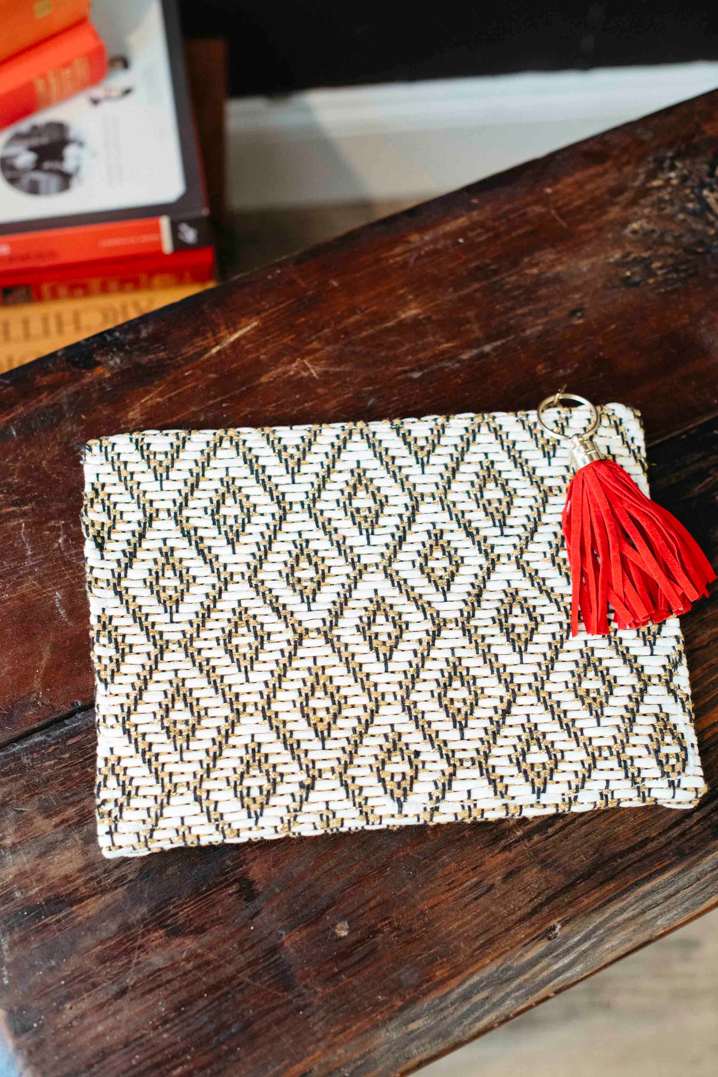 Pre-loved Metallic Black & White Clutch