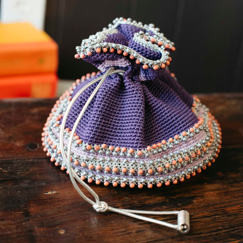 
                      
                        Vintage Purple Woven Bucket Purse
                      
                    
