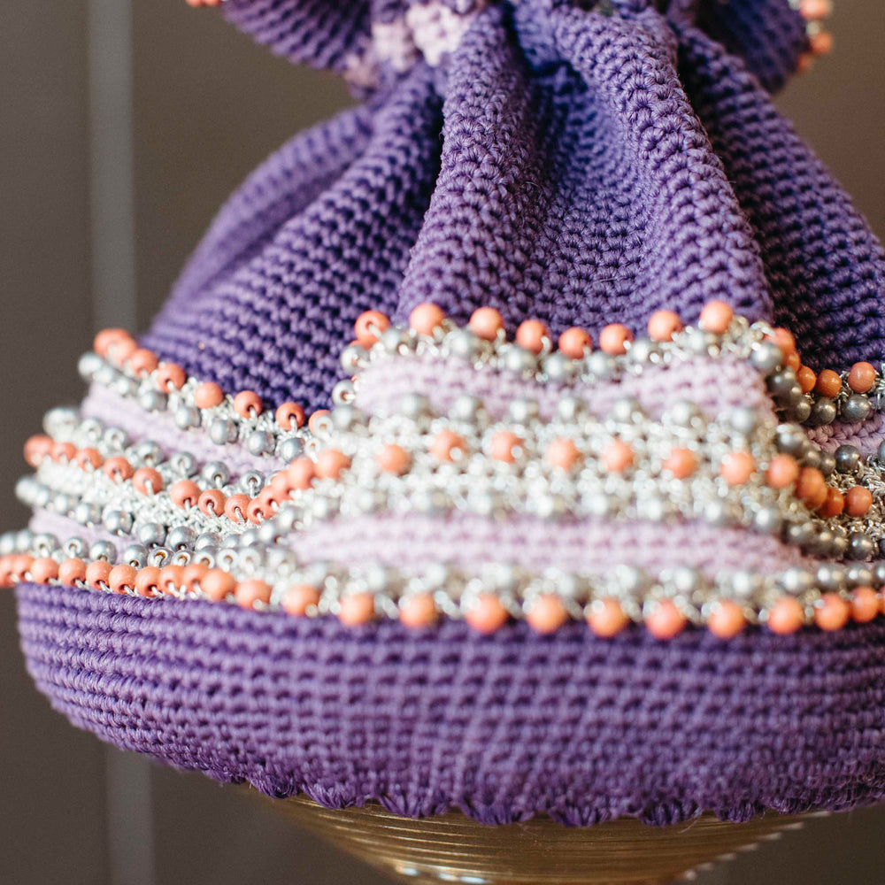 Vintage Purple Woven Bucket Purse