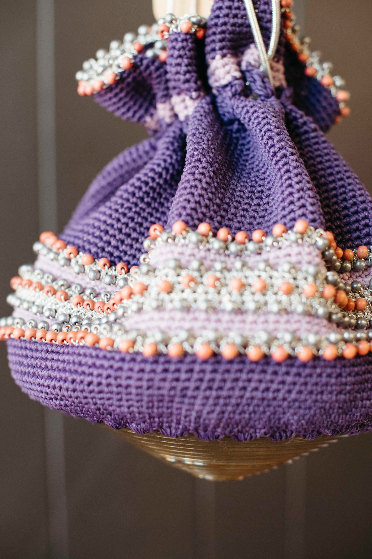 Vintage Purple Woven Bucket Purse