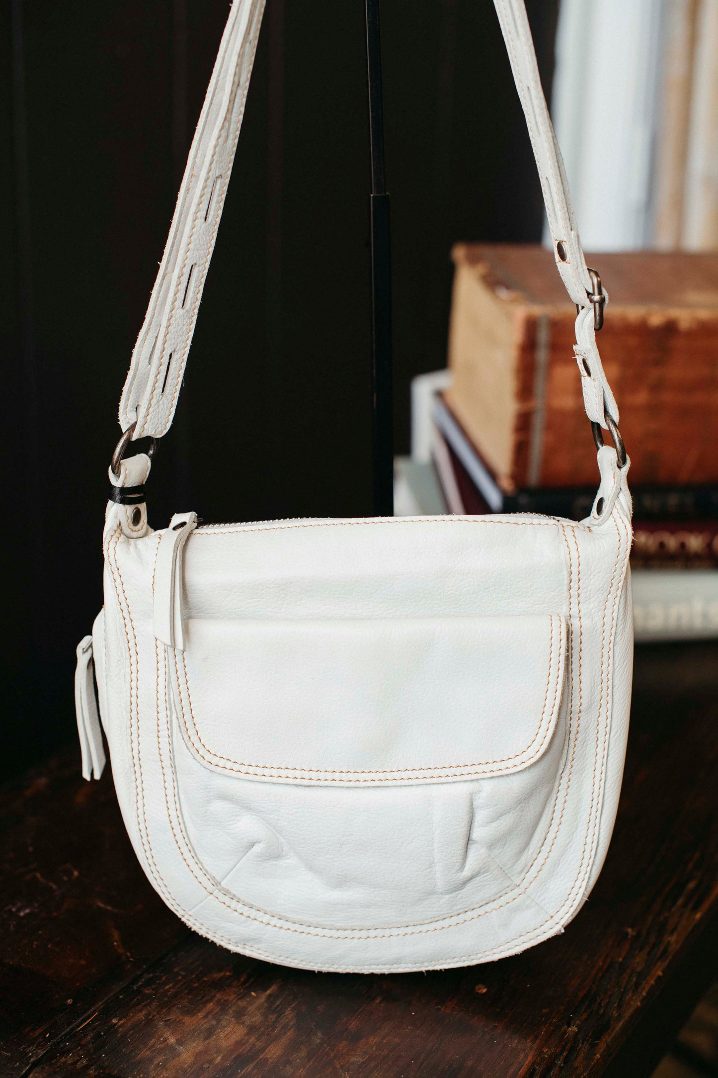 Alva Leather Bag - White