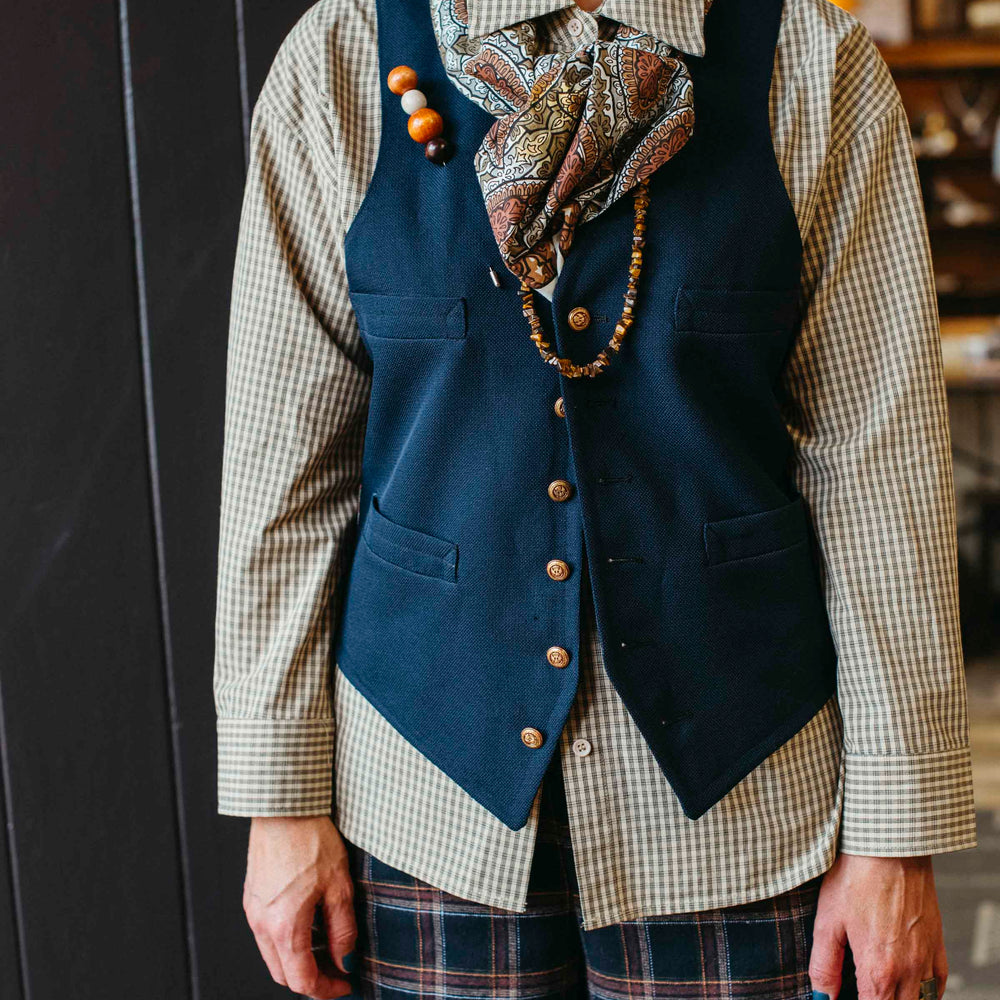 Pre-loved Navy Menswear Vest - Size M