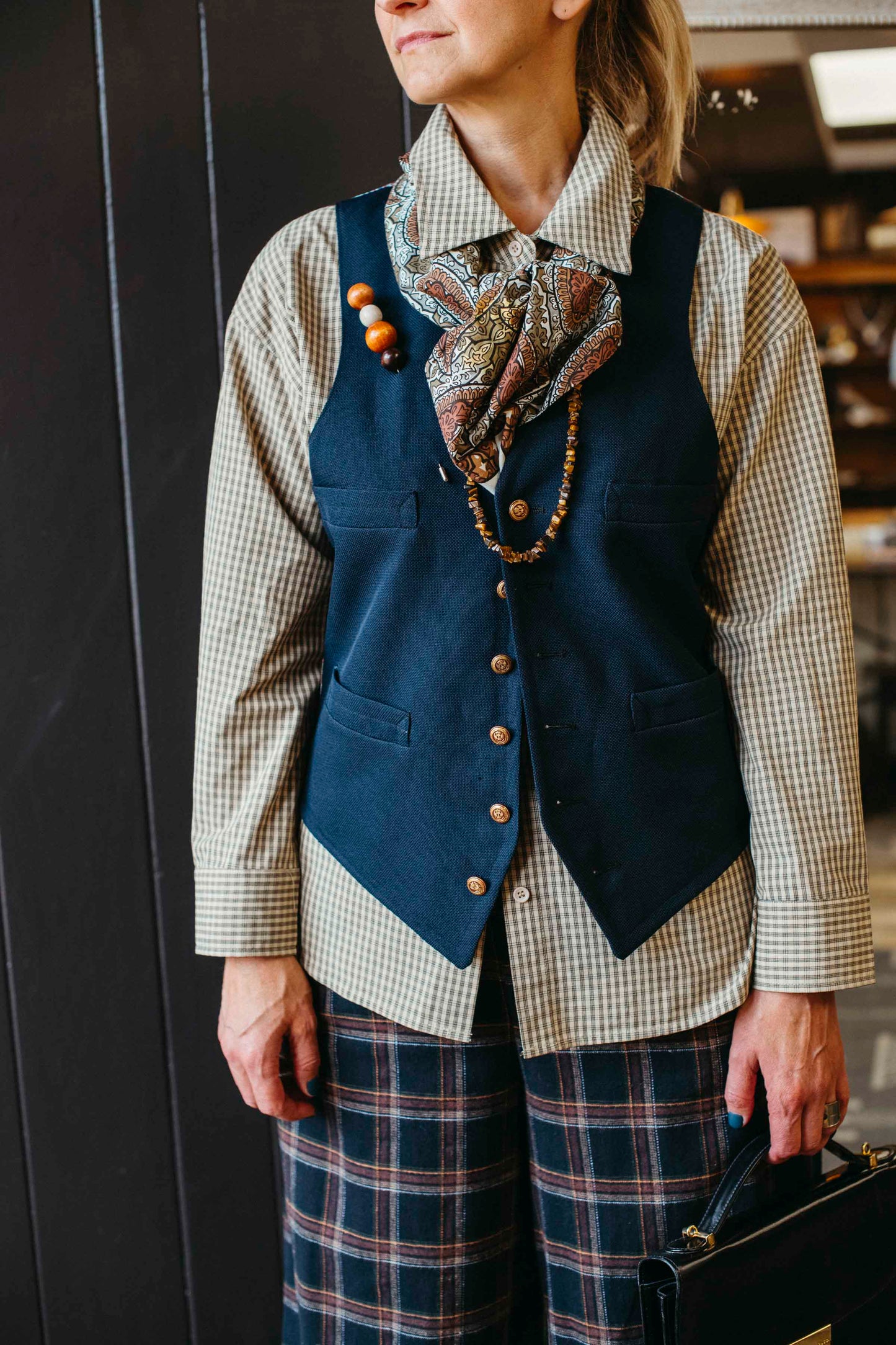 Pre-loved Navy Menswear Vest - Size M
