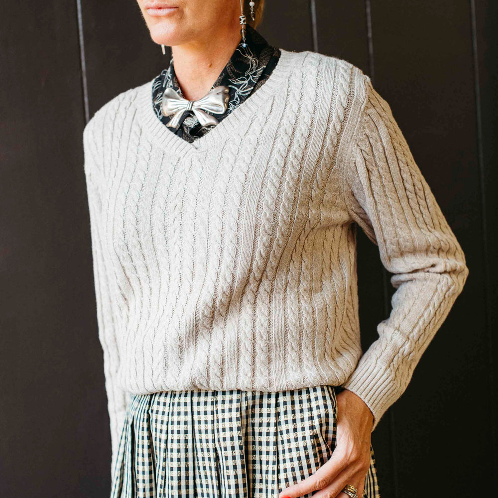 
                      
                        Pre-loved V-neck Cream Sweater - Size S
                      
                    