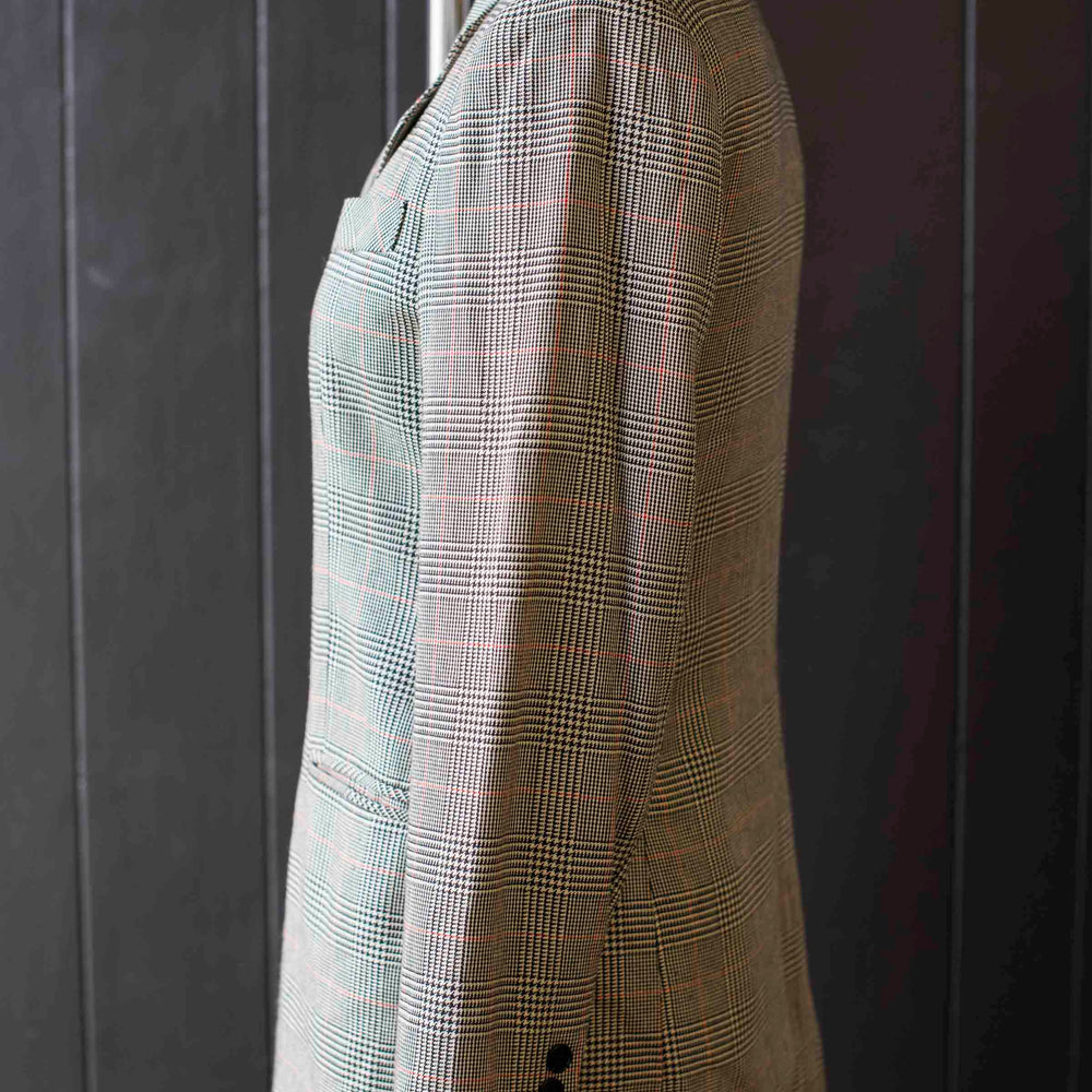Vintage Black White & Red Plaid Blazer - Size M