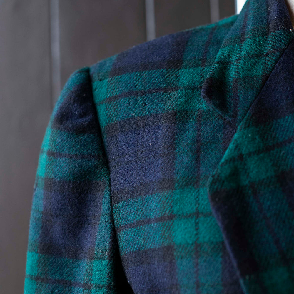 
                      
                        Vintage Navy & Green Tartan Plaid Blazer - Size M
                      
                    