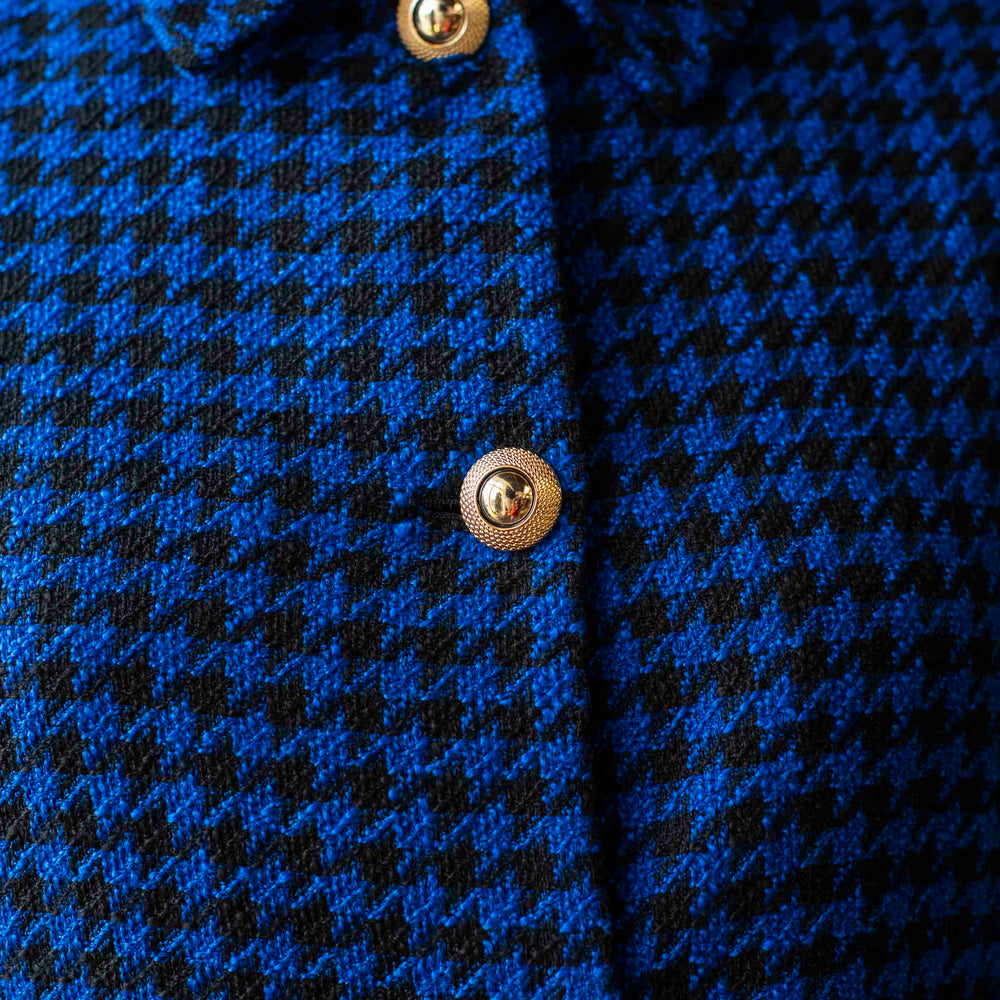 
                      
                        Pre-loved Blue & Black Houndstooth Crop Blazer - Size M
                      
                    