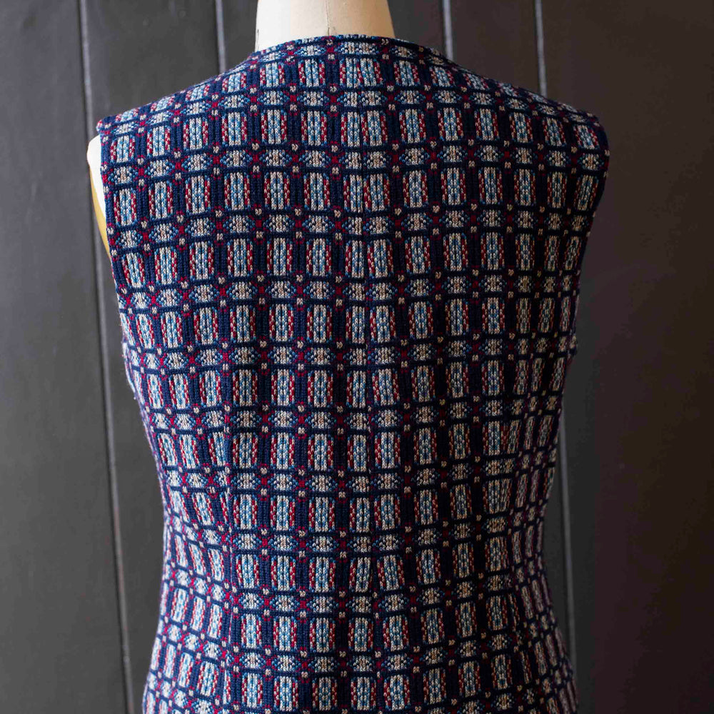 
                      
                        Vintage Navy Blue & Red Handmade Knit Vest - Size S
                      
                    