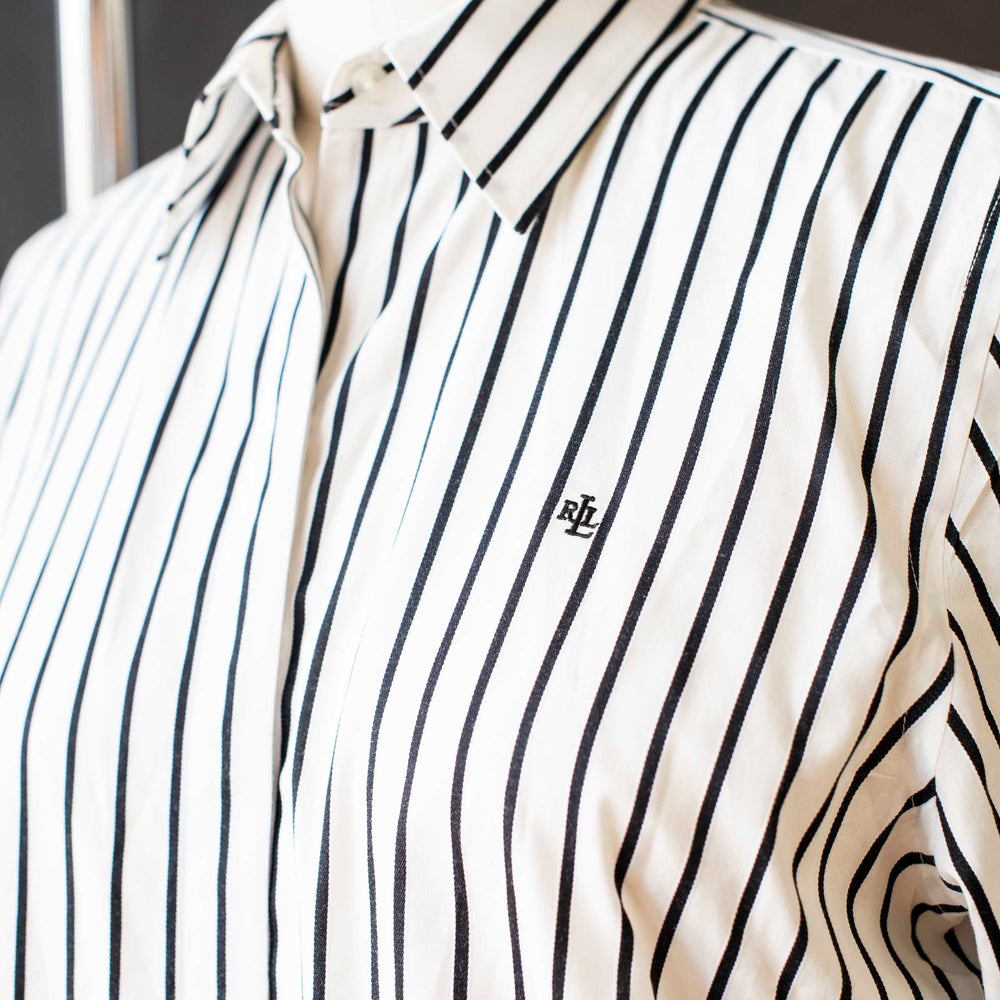 
                      
                        Pre-loved White Lauren Ralph Lauren Black Striped Shirt- Size L
                      
                    
