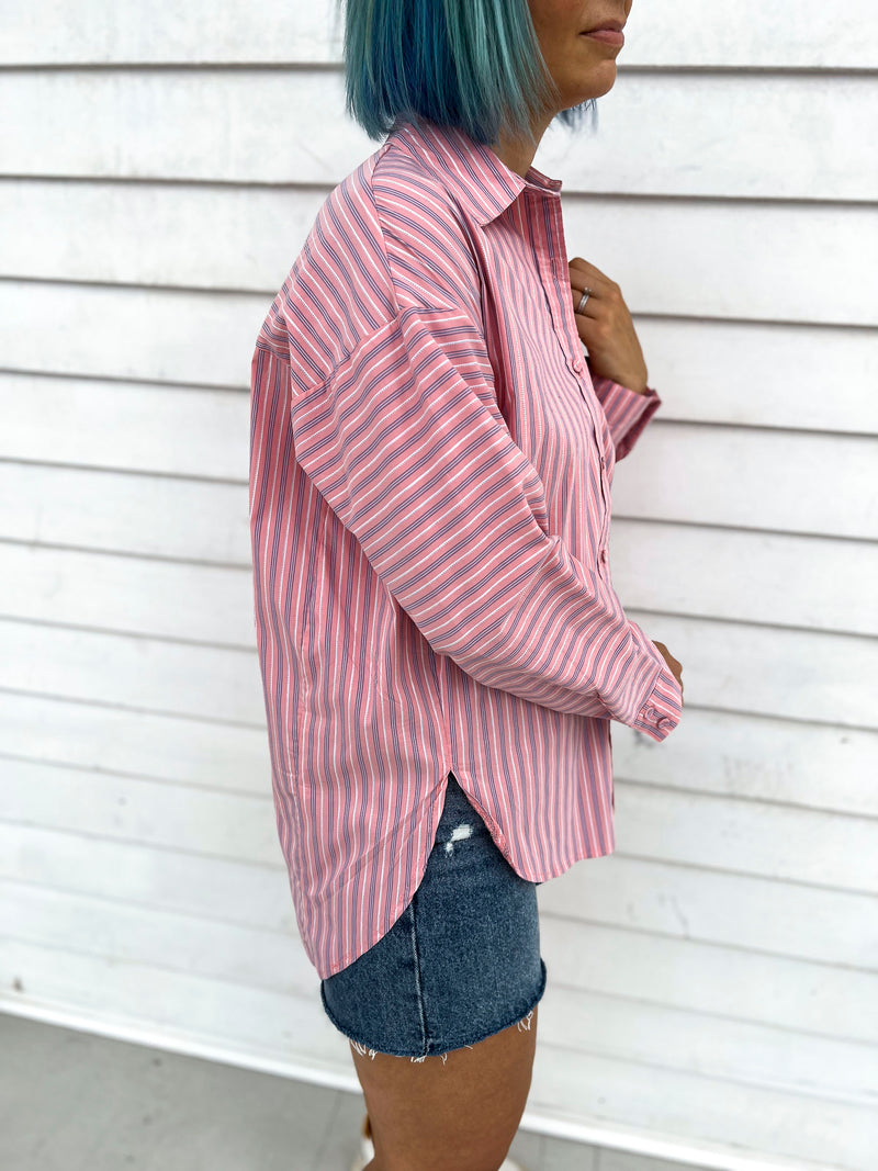 Hannah Pink Stripe Shirt