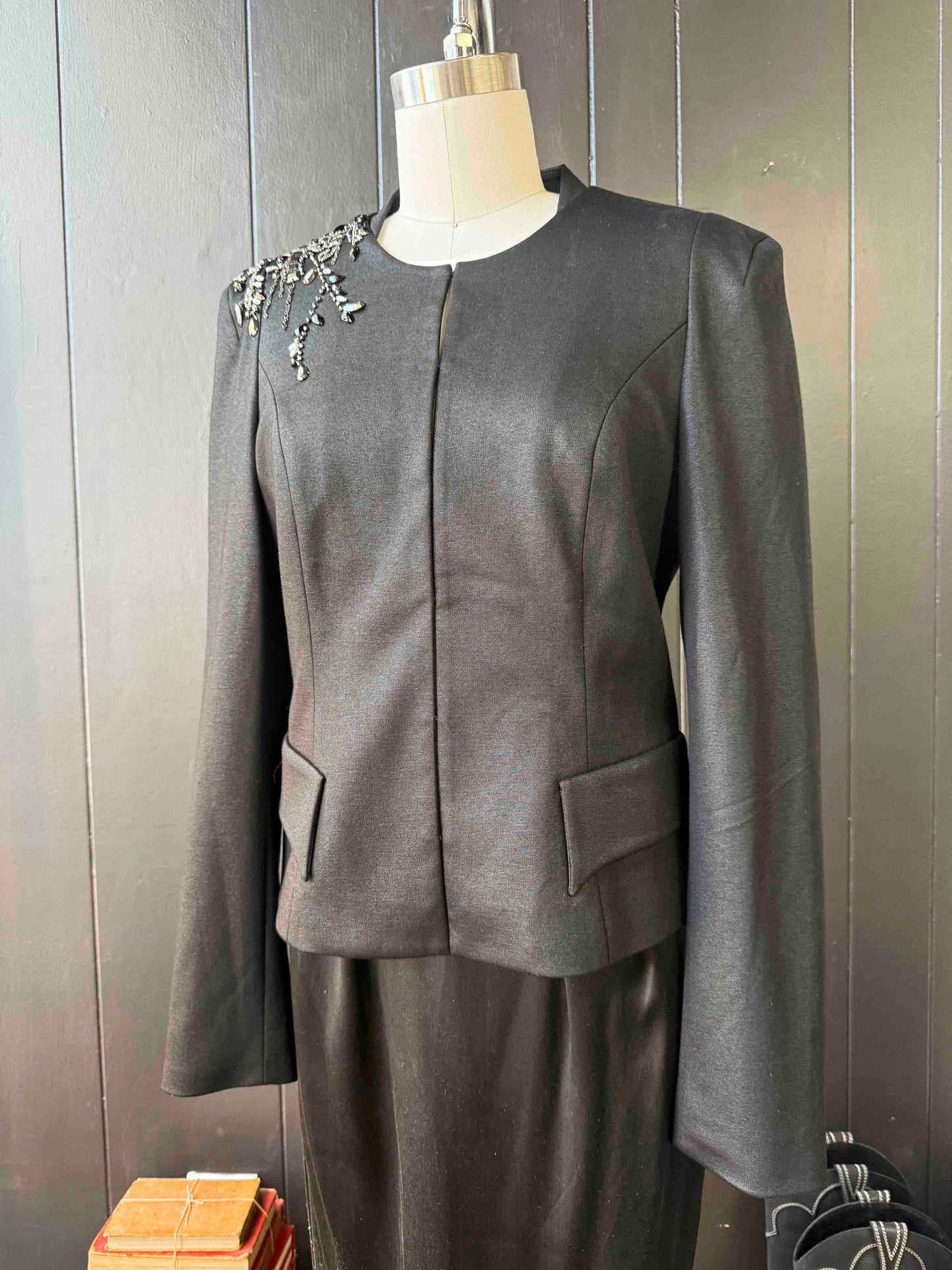 Pre-loved Black Embellished Emely Essence Blazer - Size M