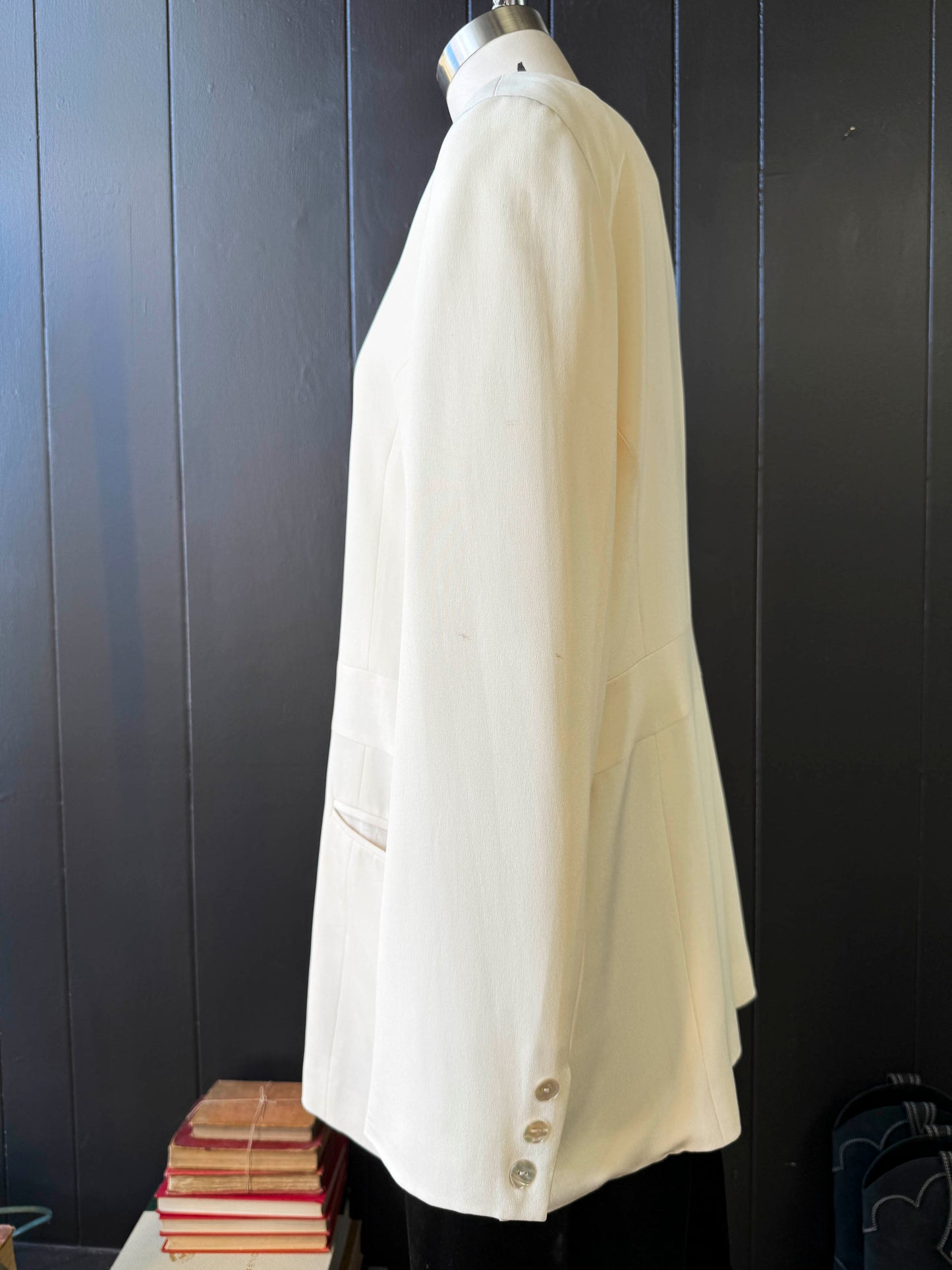 Vintage Off-white Rick Bacchus Silk Blazer - Size L