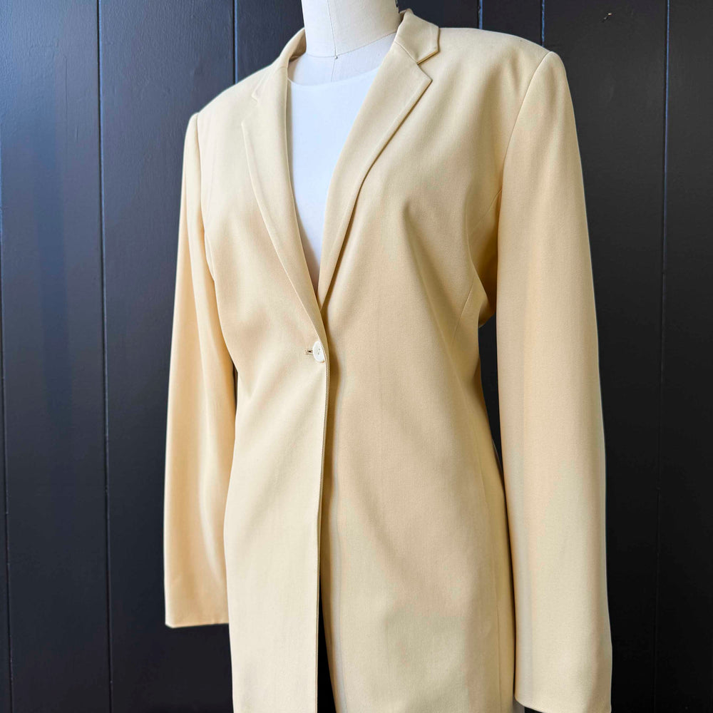 Vintage Butter Yellow Single Button Blazer - Size M