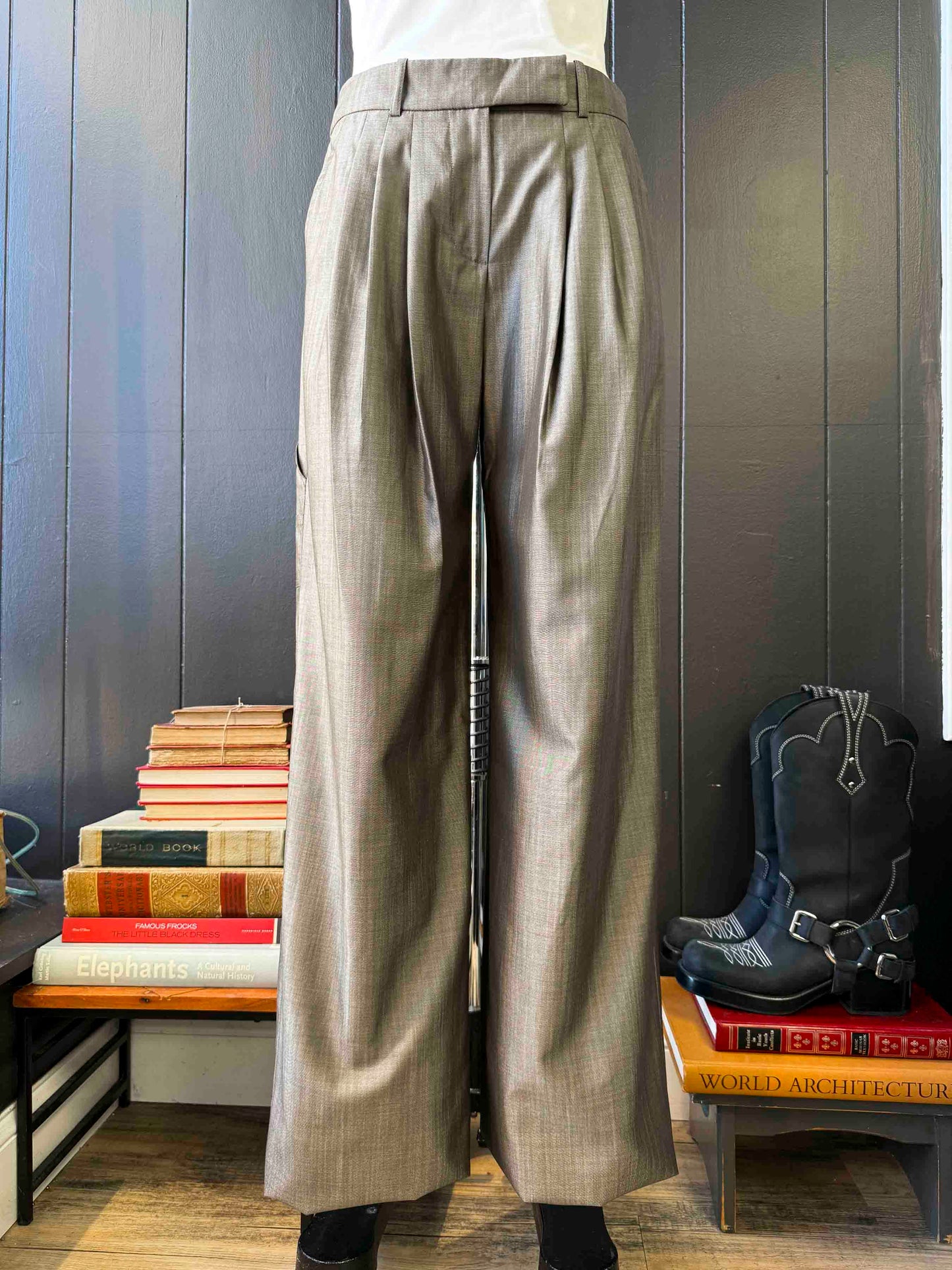 New Max Mara Silk & Linen Carpenter Trouser - Size S