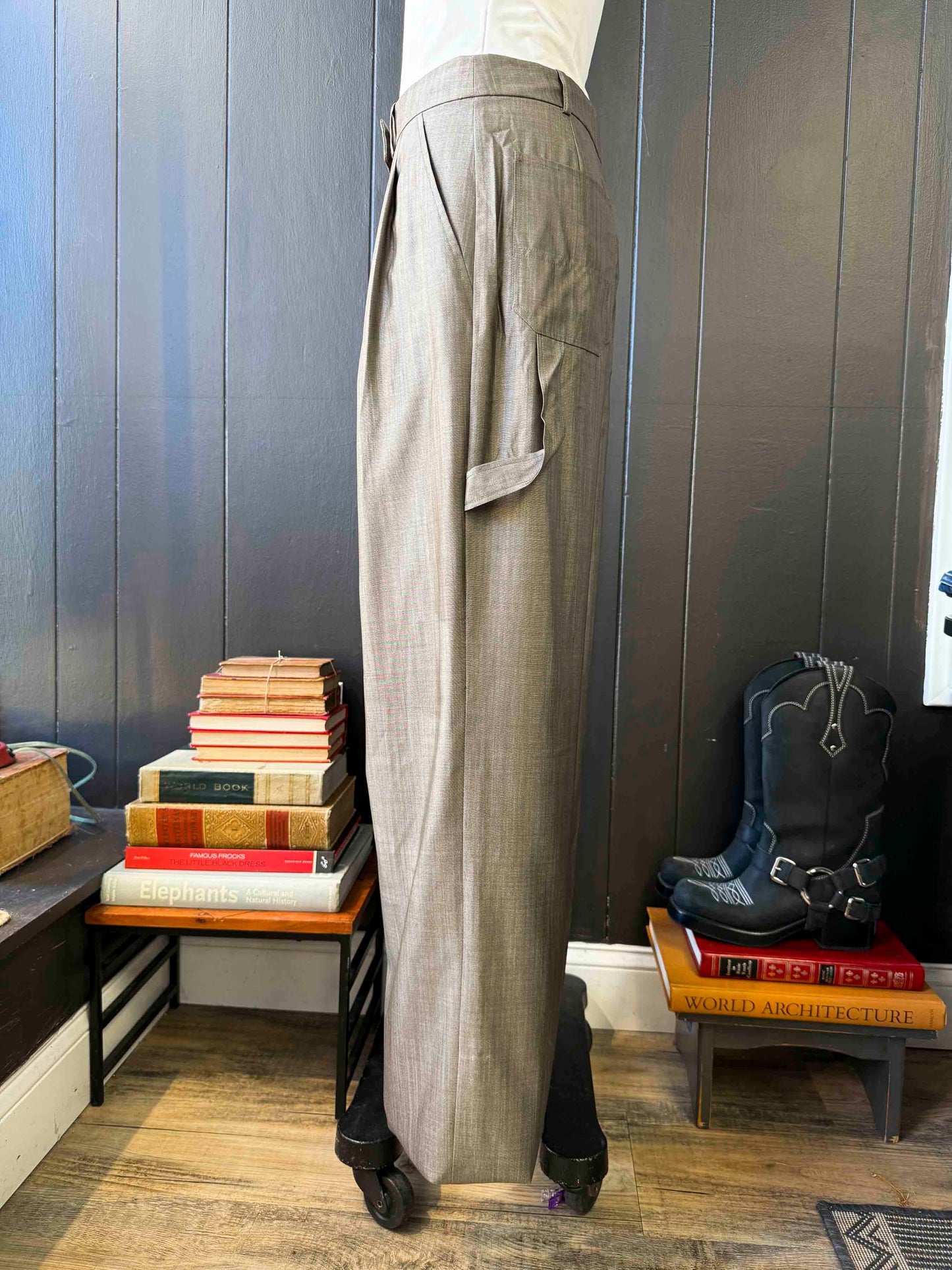 New Max Mara Silk & Linen Carpenter Trouser - Size S