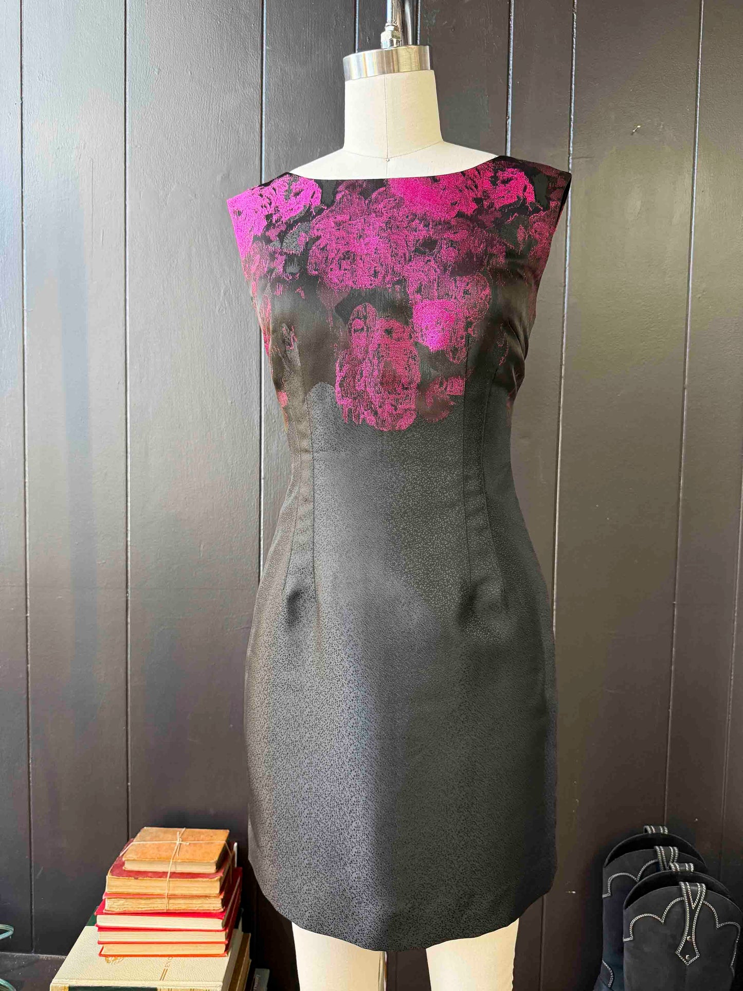 Pre-loved Pink & Black Cocktail Mini Dress - Size M