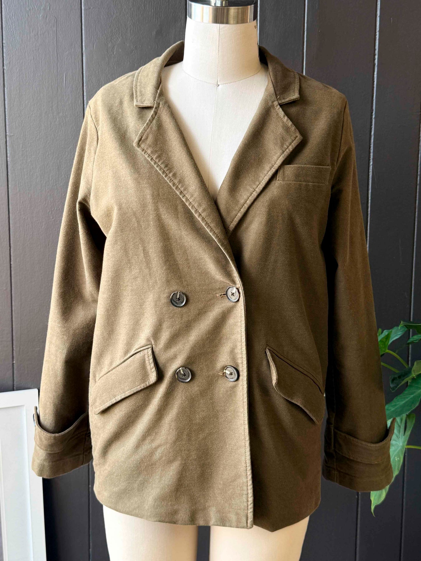 Pre-loved Lucky Brand Army Green Button Up Coat - Size L
