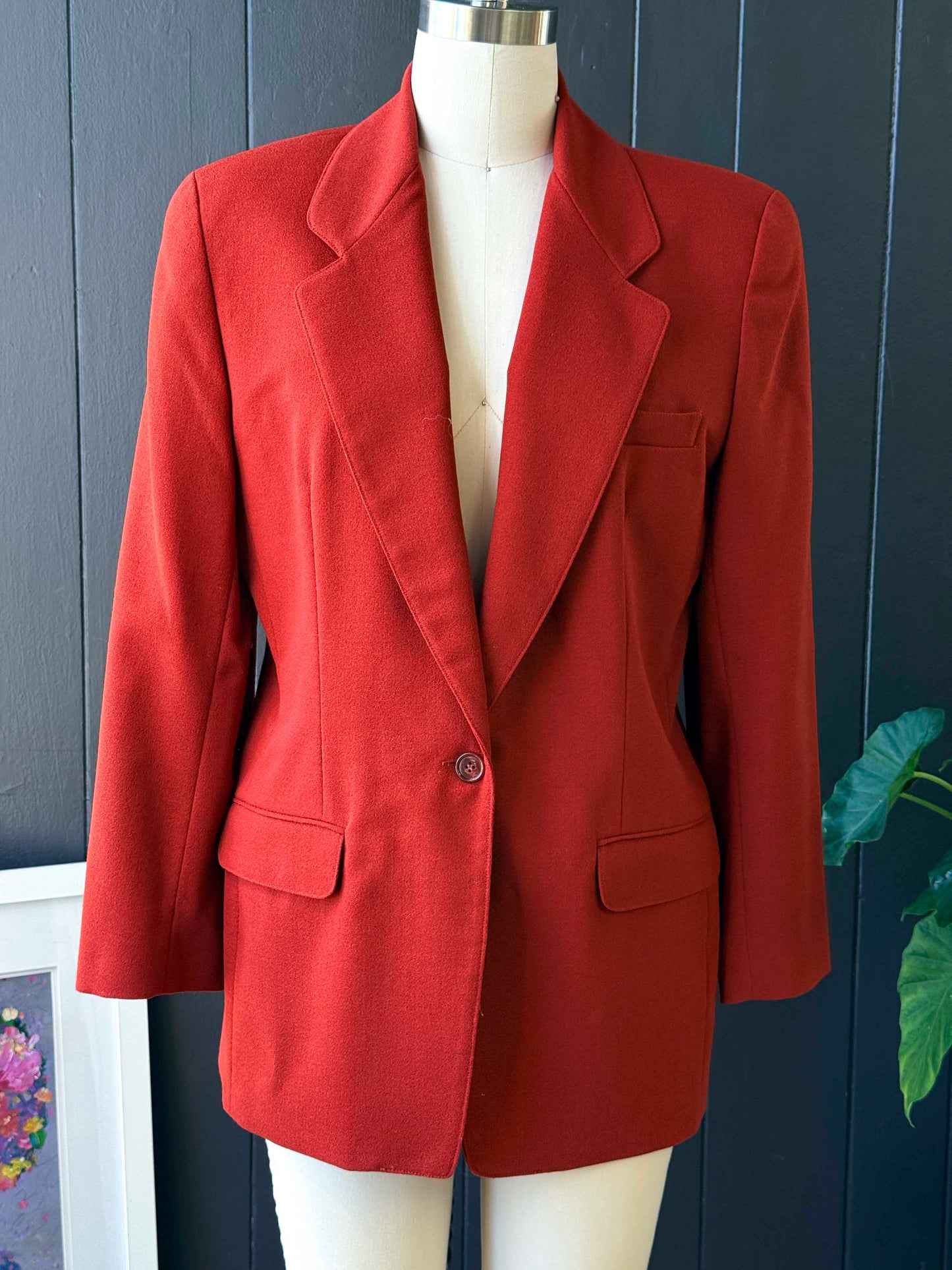 Vintage Anne Klein Red Blazer - Size L