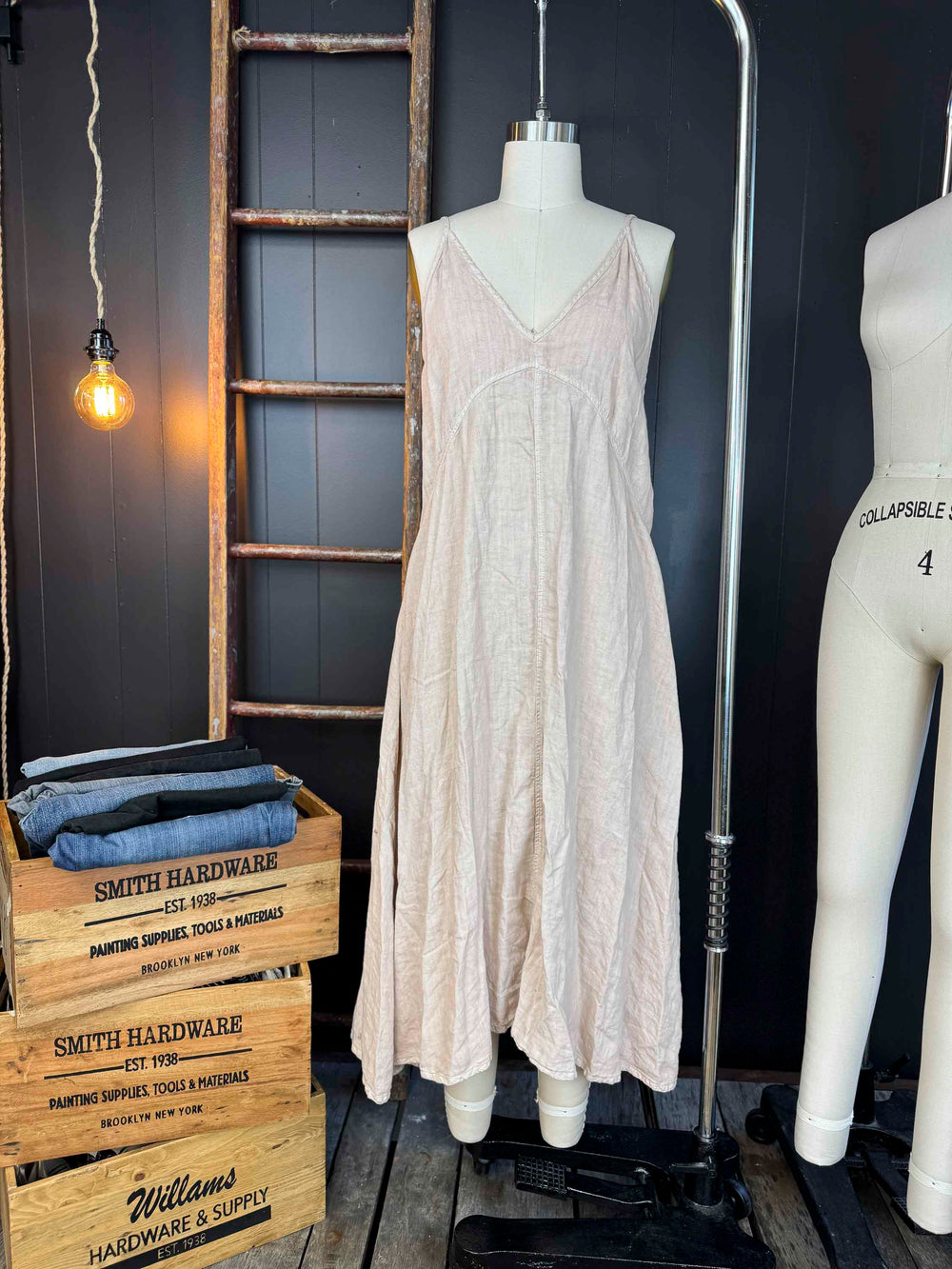 Pre-loved Blush Linen Dress - Size XL