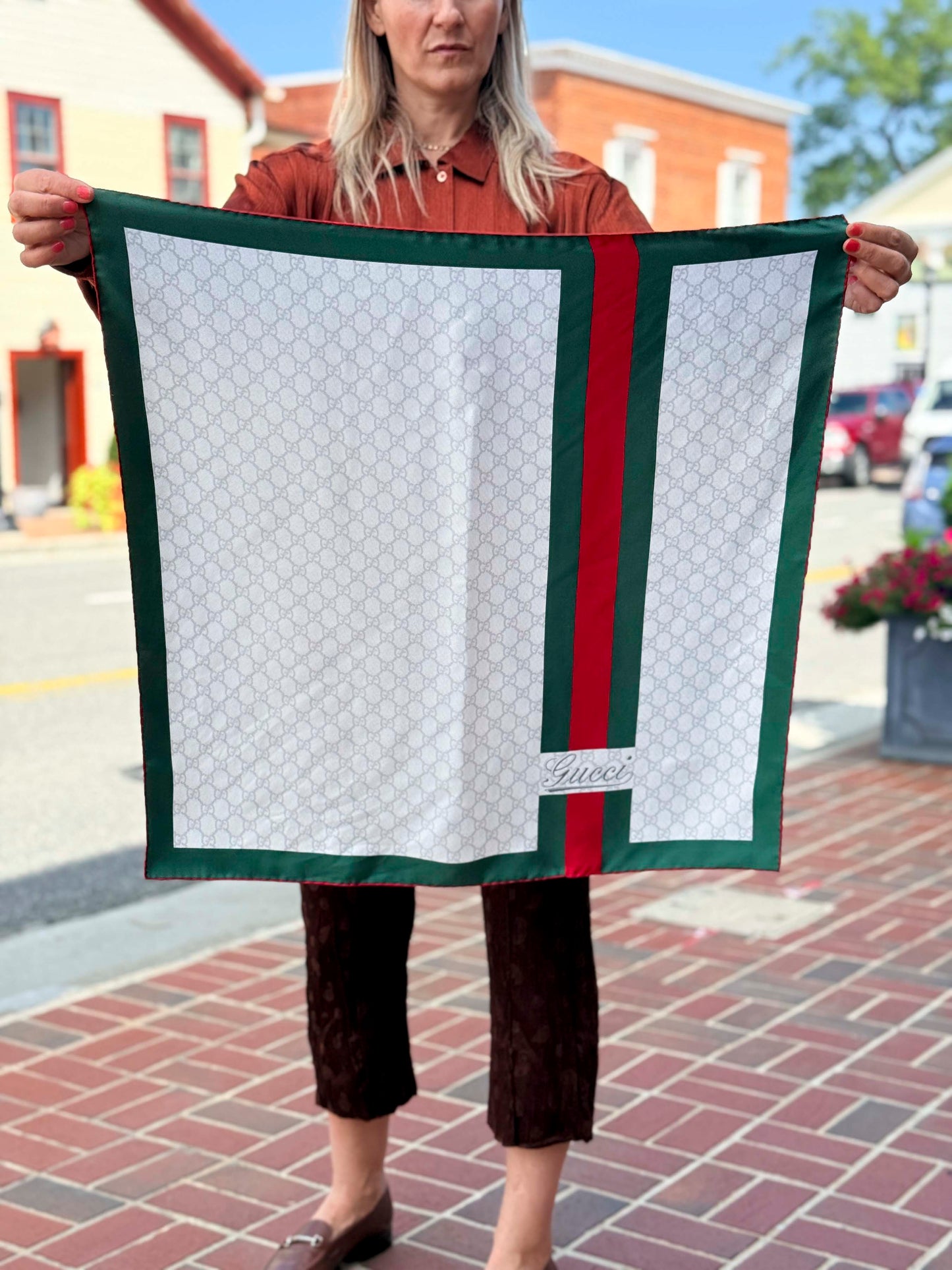 Pre-loved Gucci Silk Scarf in Original Box