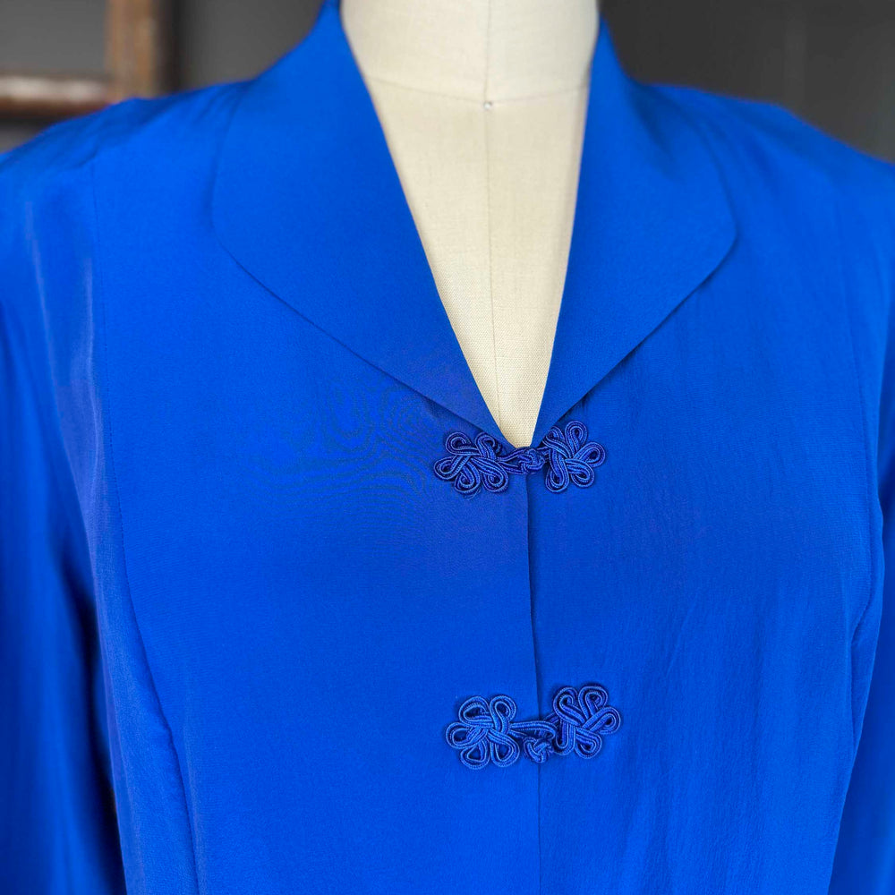 
                      
                        Vintage Cobalt Blue Silk Blouse -  Size L
                      
                    