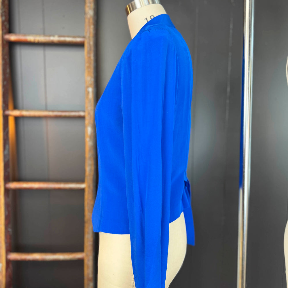 
                      
                        Vintage Cobalt Blue Silk Blouse -  Size L
                      
                    