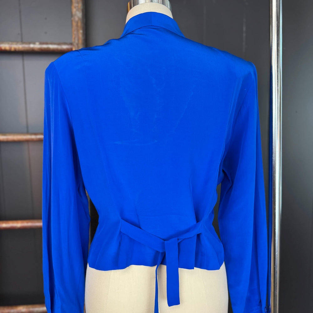 
                      
                        Vintage Cobalt Blue Silk Blouse -  Size L
                      
                    