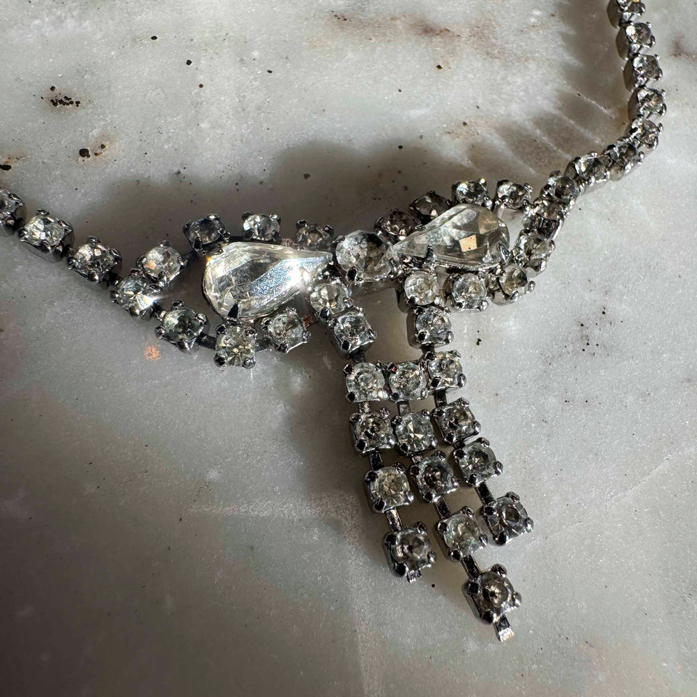 
                      
                        Vintage Rhinestone Bow Necklace
                      
                    