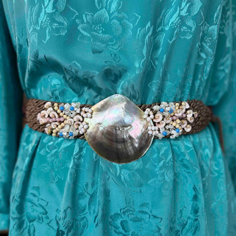 
                      
                        Vintage Teal Floral Jacquard Dress - Size M/L
                      
                    