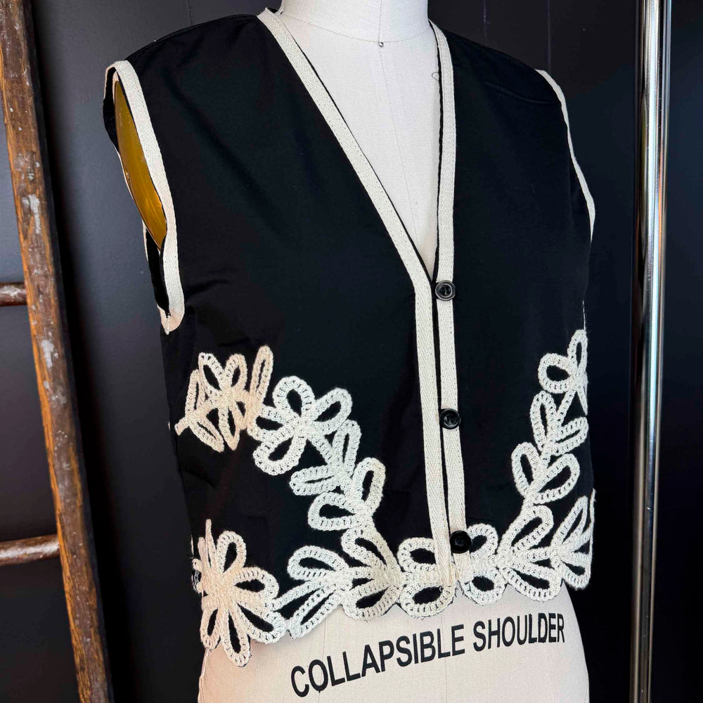 
                      
                        New Sleeveless Embroidered V-Neck Vest Top
                      
                    