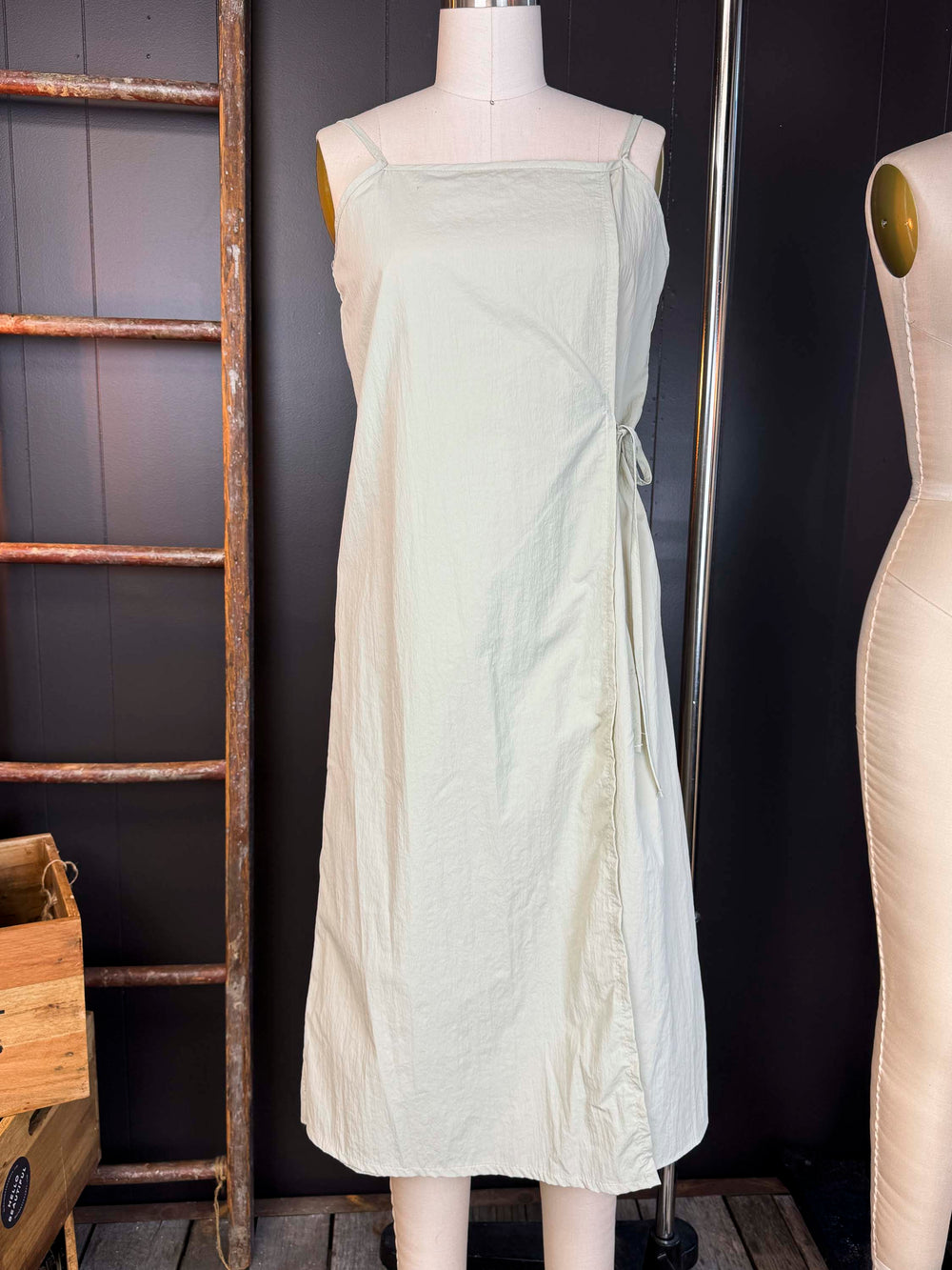 Pre-loved Apron Front Sage Dress - Size S