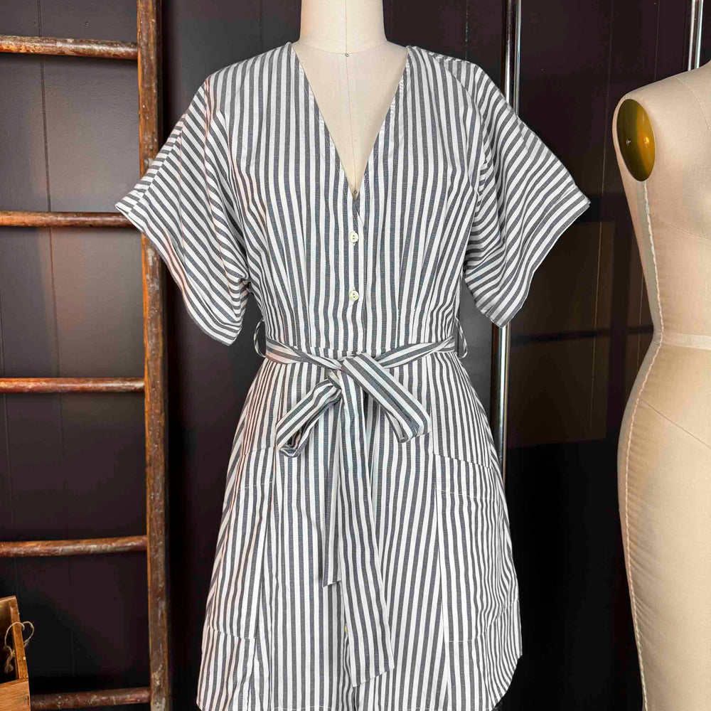 
                      
                        Pre-loved Black and White Striped Poplin Dress - Size XS
                      
                    