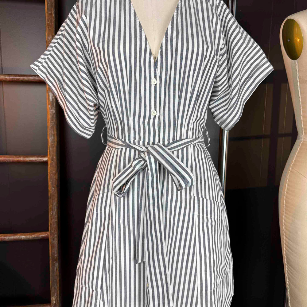 
                      
                        Pre-loved Black and White Striped Poplin Dress - Size XS
                      
                    