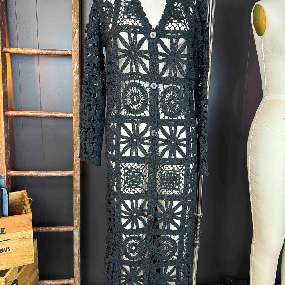 
                      
                        New Crochet Maxi Kimono Cardigan - Size S/M
                      
                    