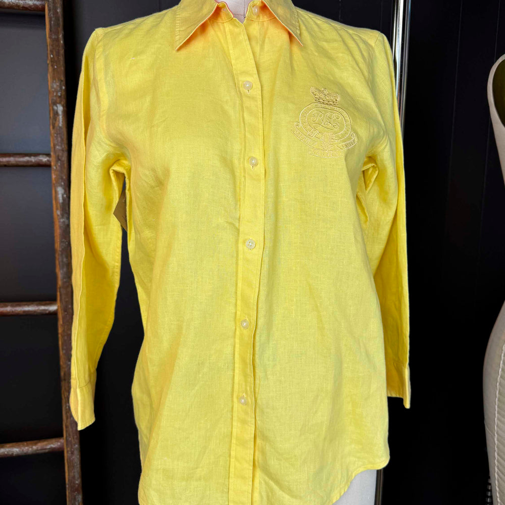 
                      
                        Pre-loved Lauren Ralph Lauren Yellow Linen Button Down Shirt - Size XS
                      
                    